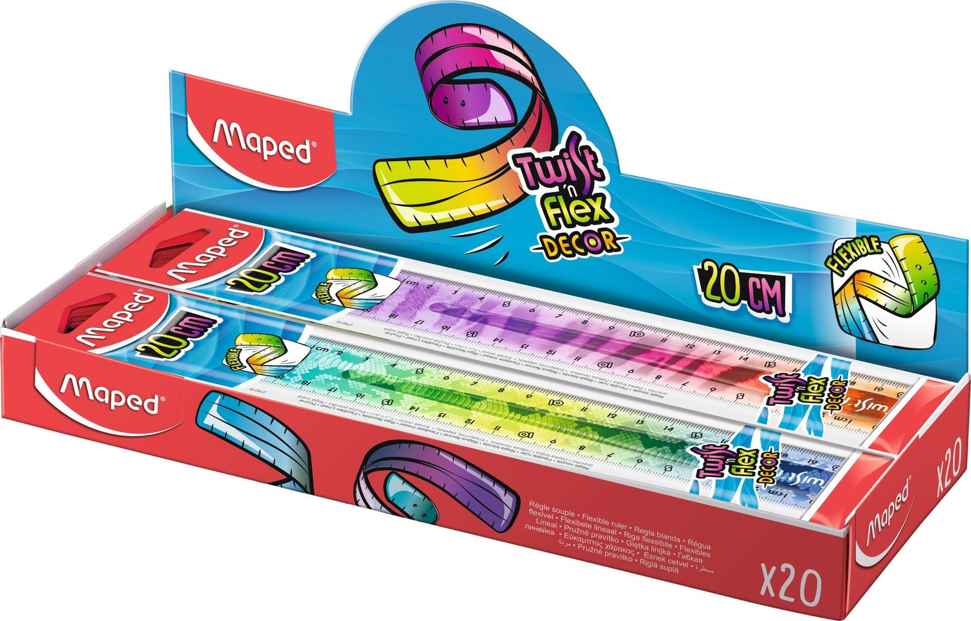 Liniaal Maped Twist 'n Flex Decor Animals 20cm assorti display à 20st