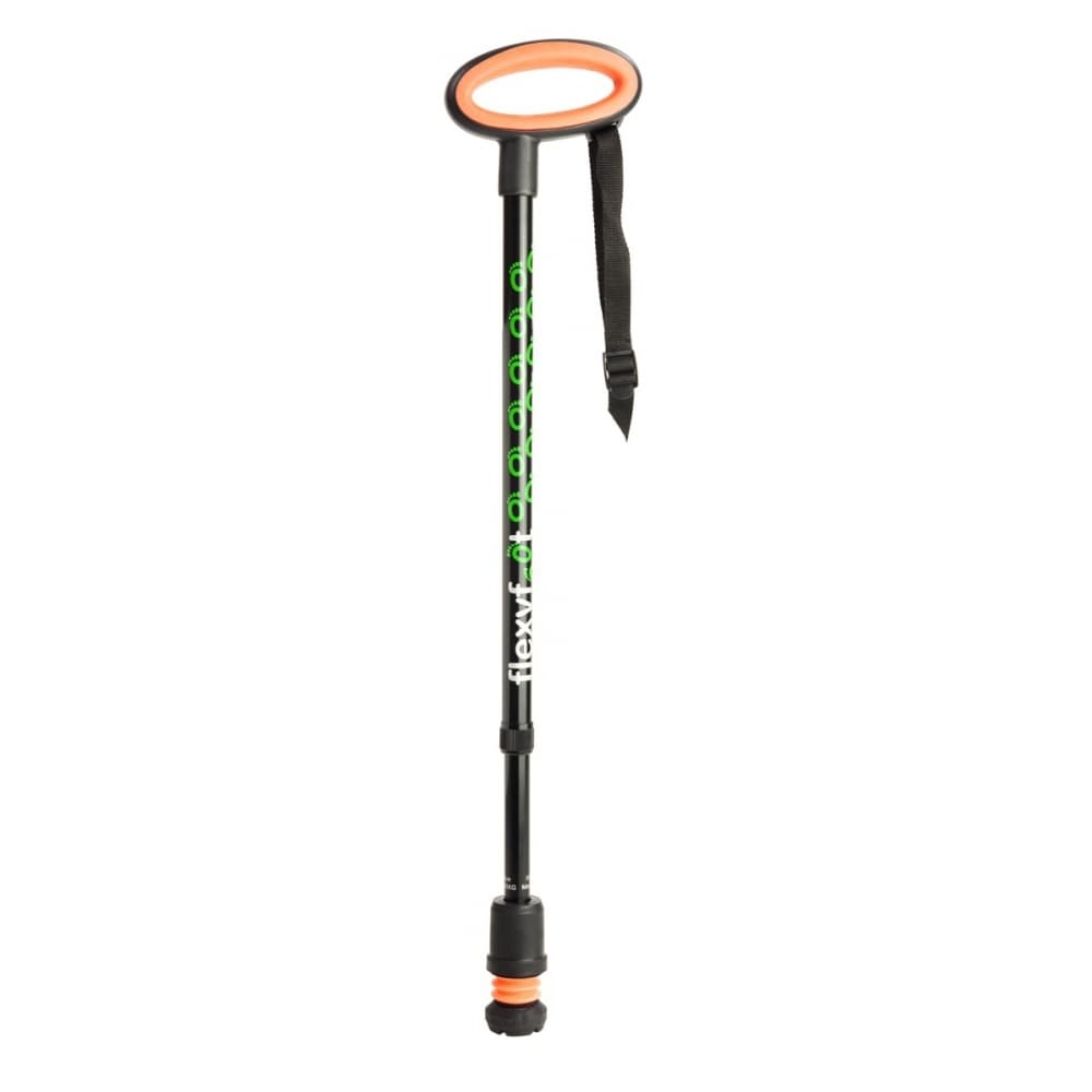 Wandelstok Flexyfoot ovalen handvat zwart