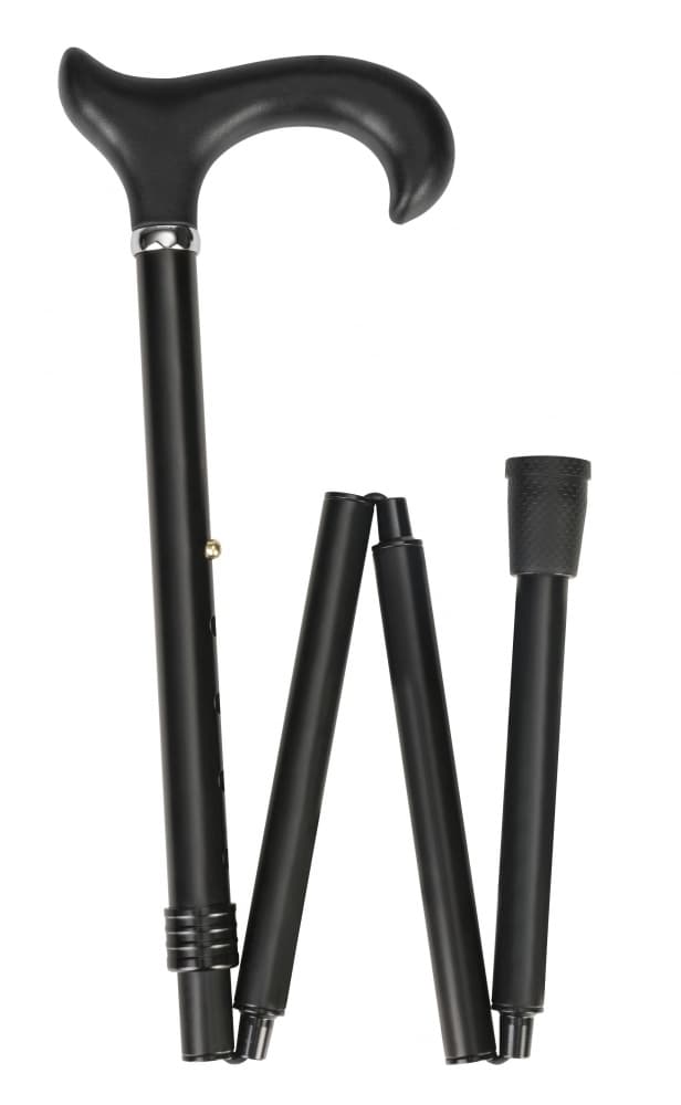Wandelstok Able2 opvouwbaar soft derby handvat zwart