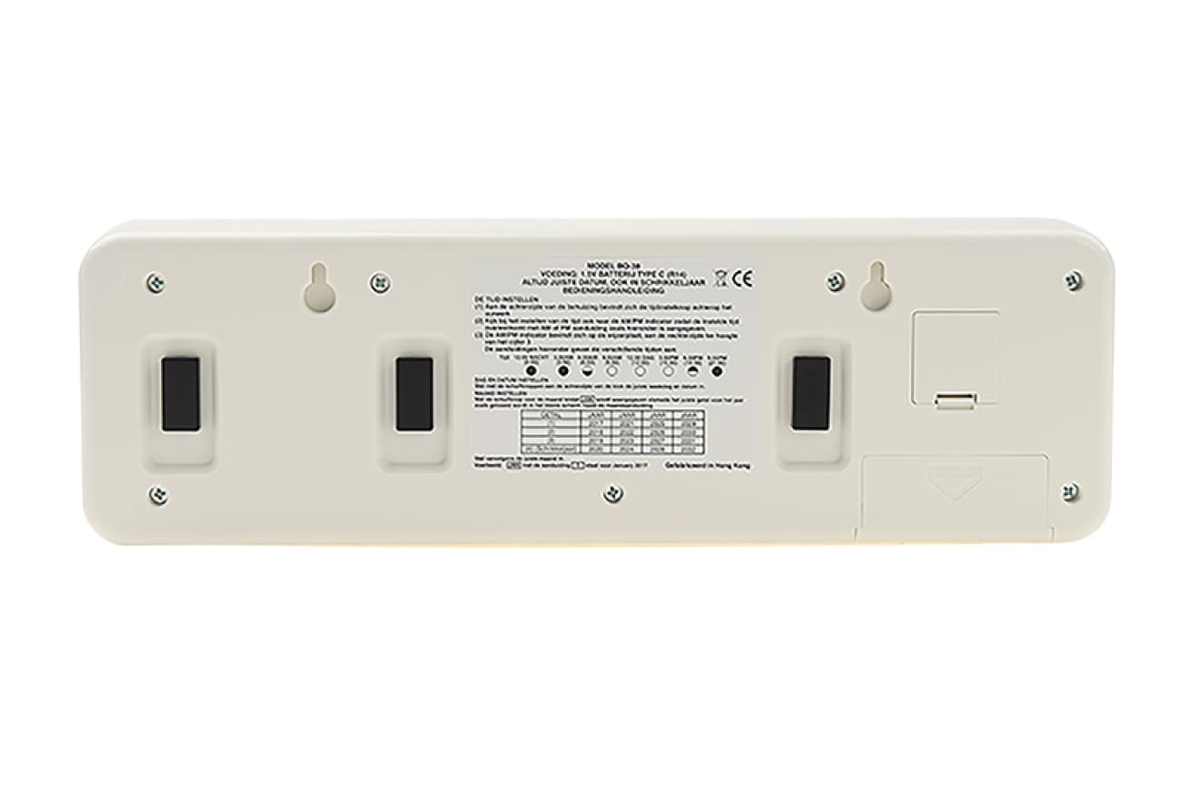 Kalenderklok Twemco BQ-38 wit Nederlands 2