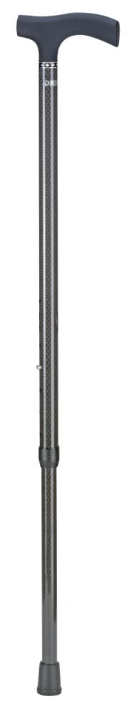 Wandelstok Able2 carbon soft recht handvat zwart