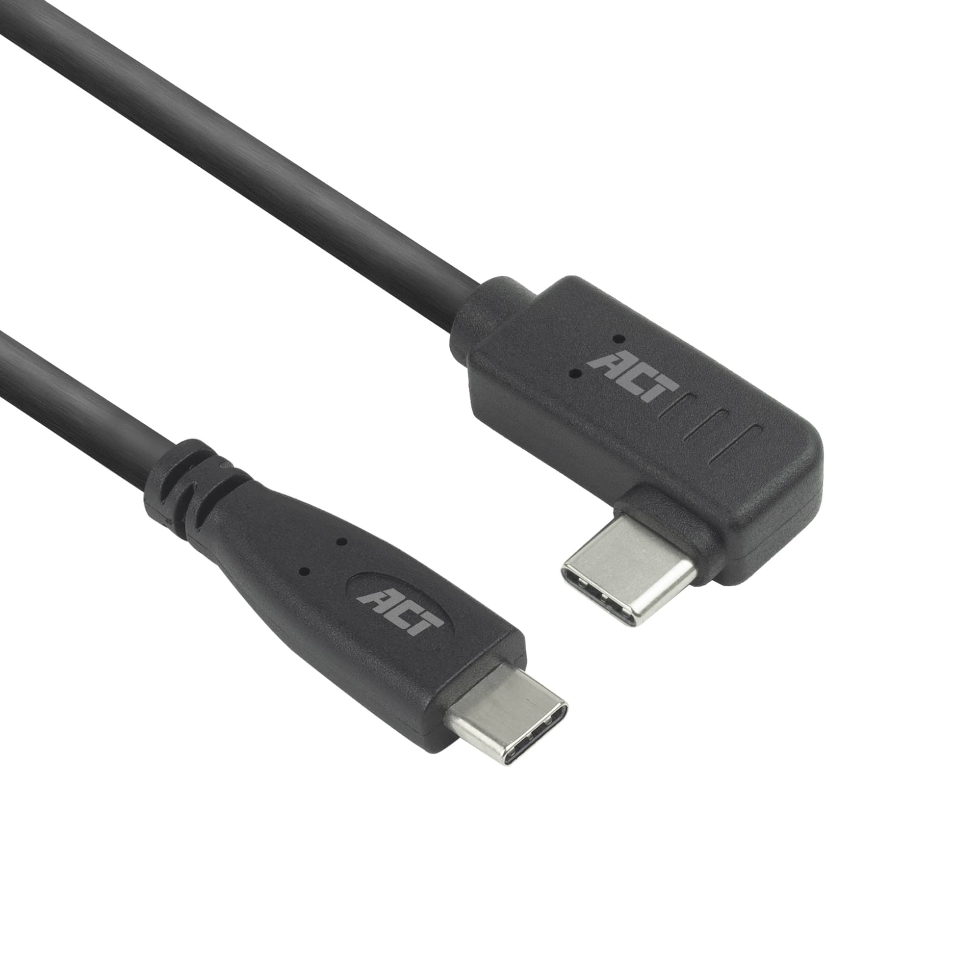 Kabel ACT USB-C standaard naar USB-C hoek 10Gbps 1m