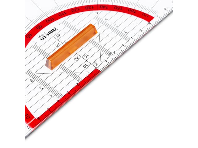 Geodriehoek Aristo GEOCollege 220mm met greep transparant 3