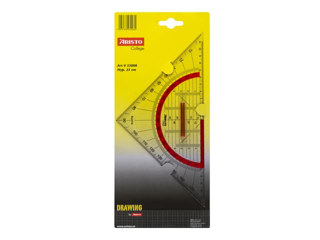 Geodriehoek Aristo GEOCollege 220mm met greep transparant 4
