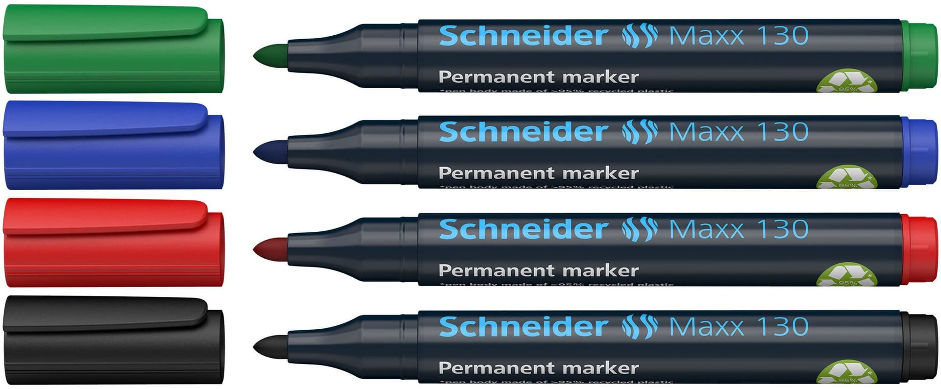 Permanent marker Schneider Maxx 130 rond 1-3mm assorti 4 stuks 2