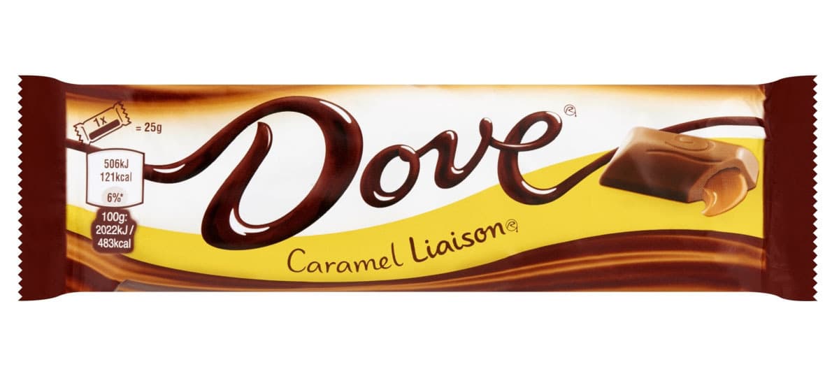 Chocolade Dove liaison caramel reep doos 24 stuks 2