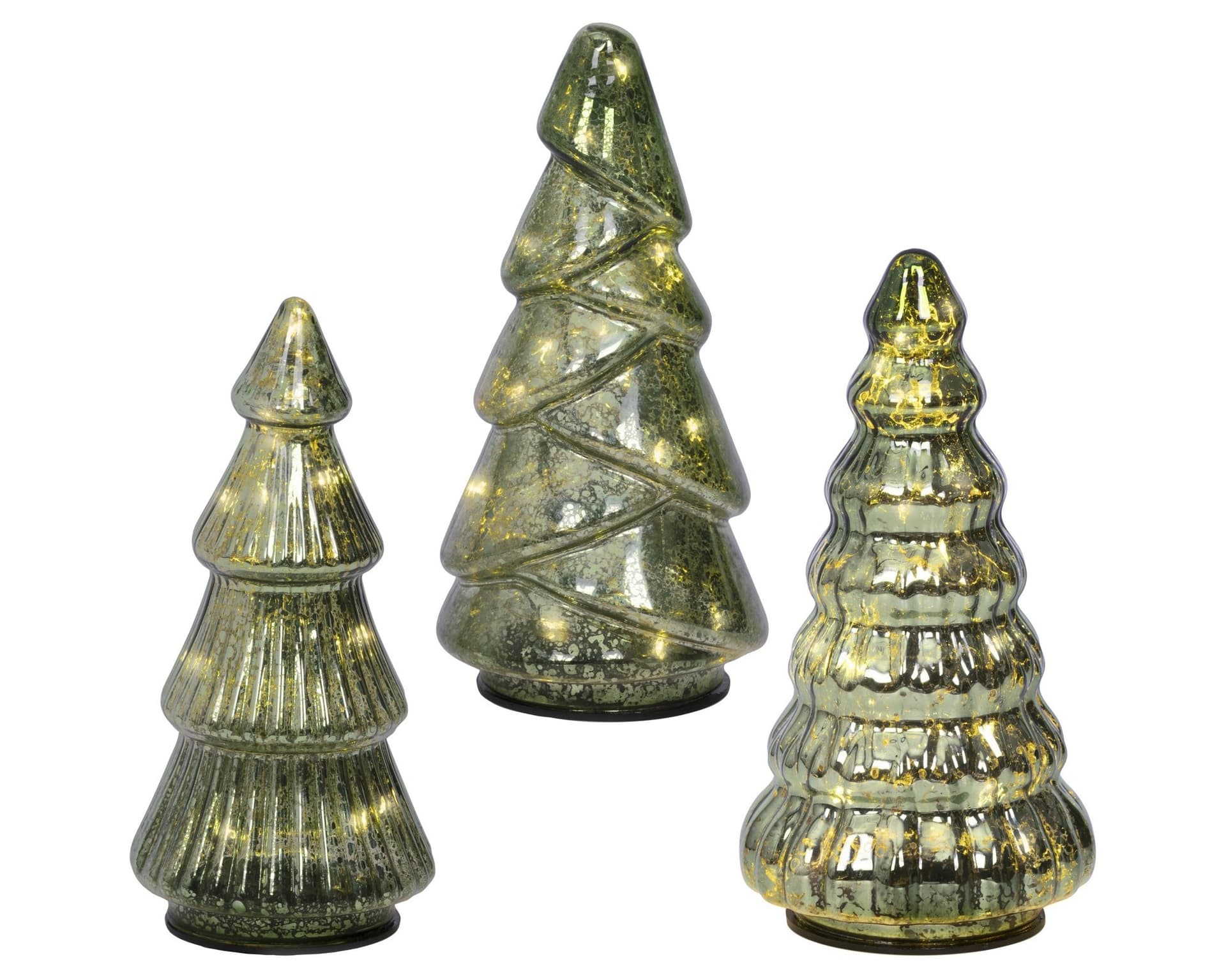 Kerstboom LED Lumineo set à 3 stuks groen 17.5cm