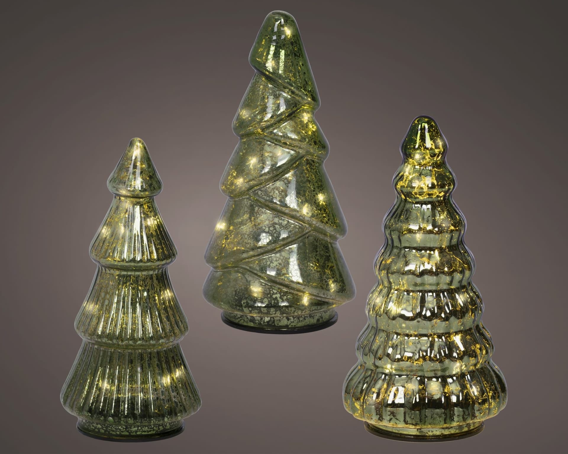 Kerstboom LED Lumineo set à 3 stuks groen 17.5cm 2