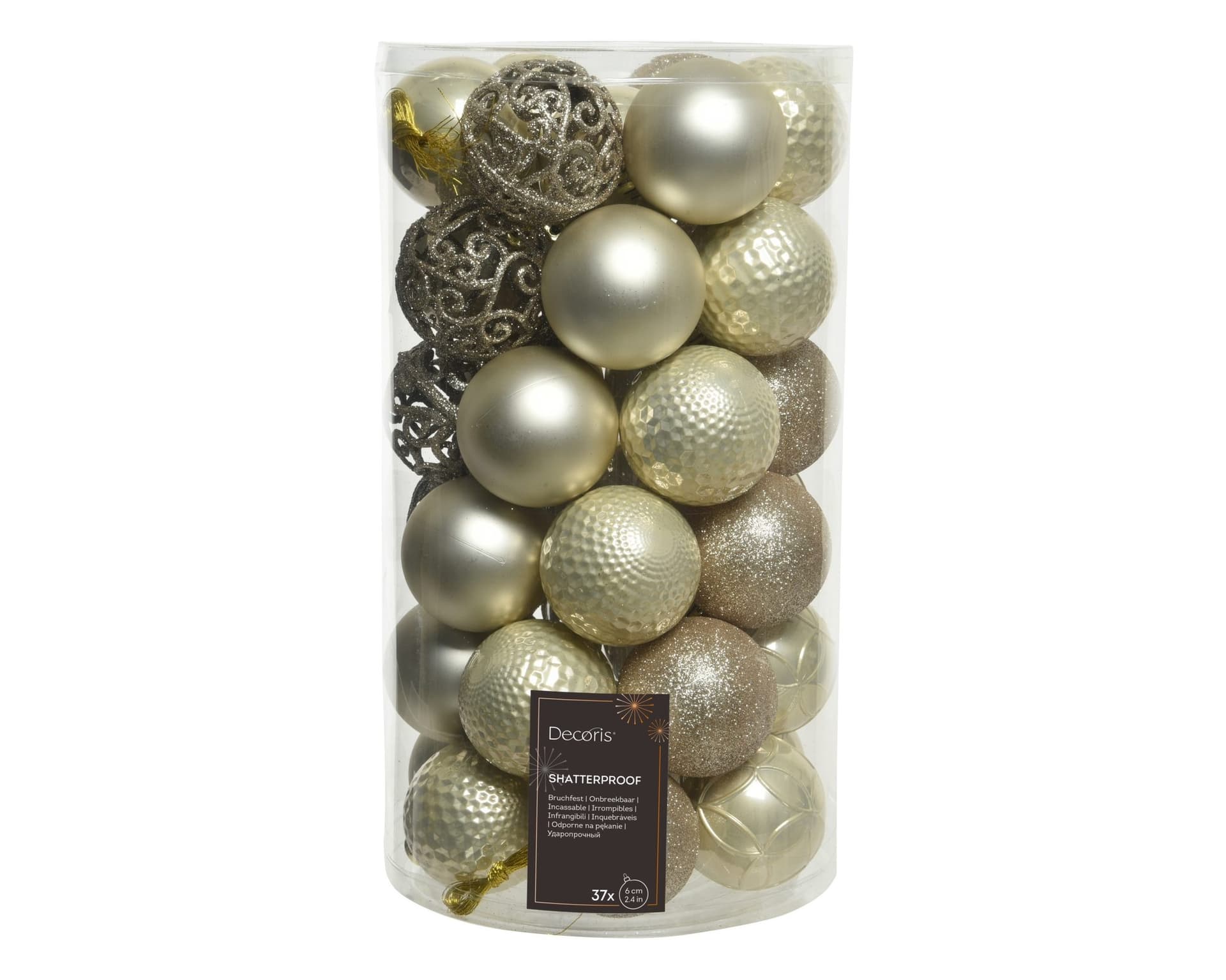 Kerstballenmix Decoris Parelmoer koker à 37 stuks