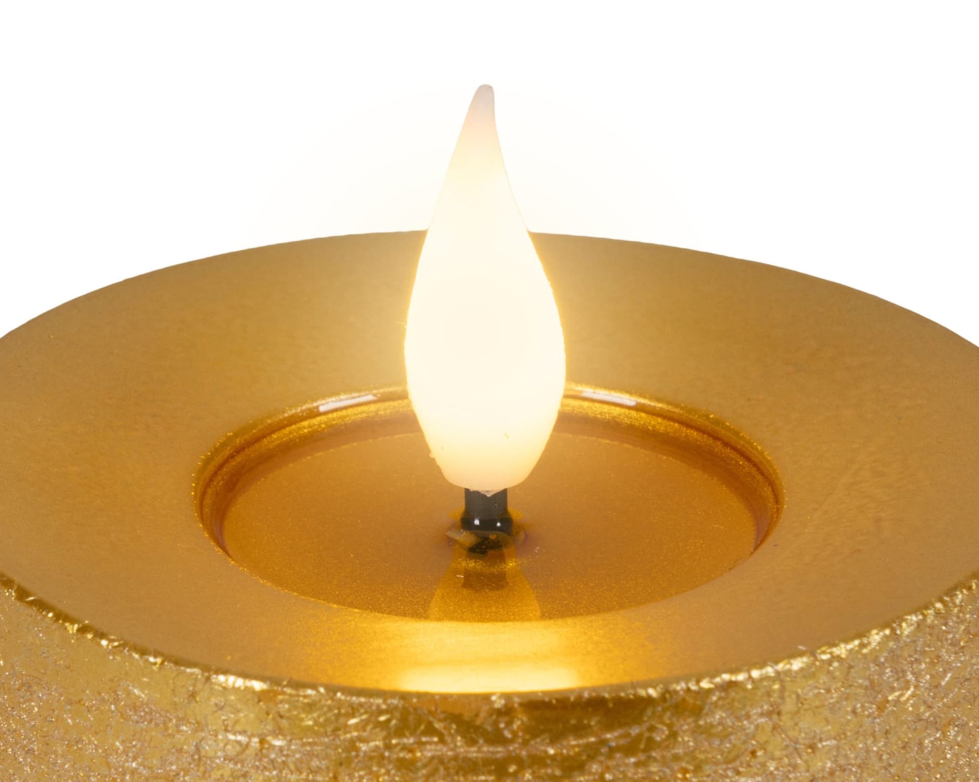 Ledkaars Lumineo fire flame effect goud set à 3 groottes 2