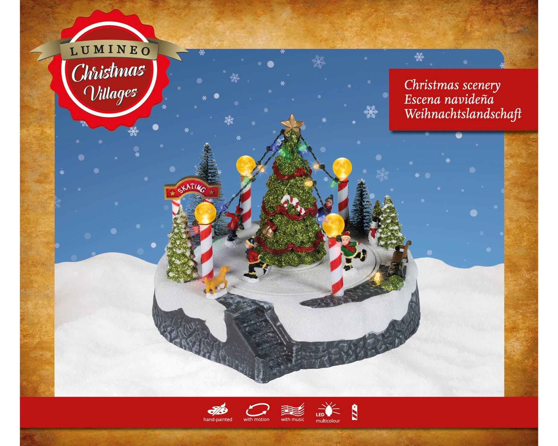 Kersttafereel Lumineo Led 22x22x18.5cm