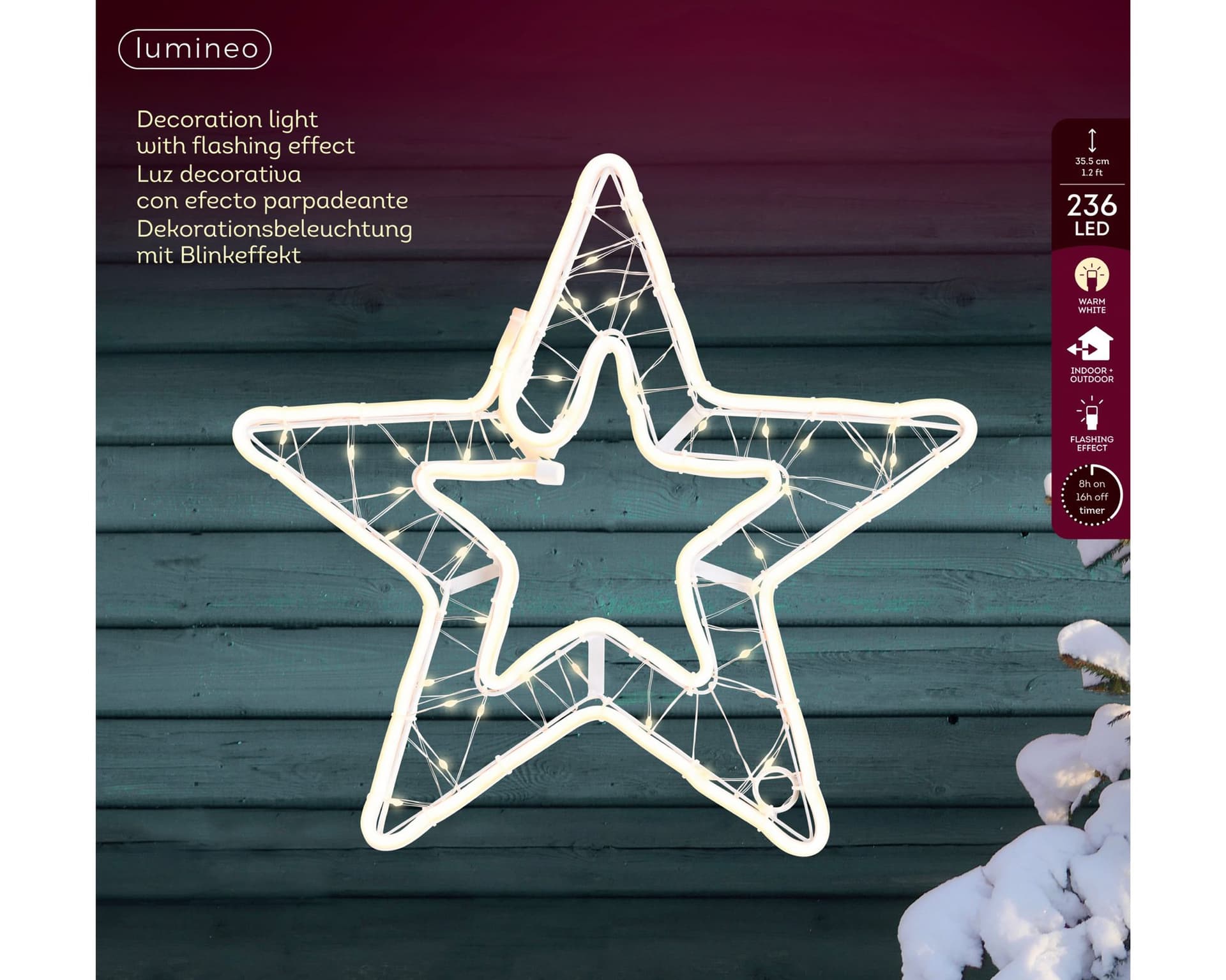 Ster Lumineo ijzer LED flashing effect outdoor 37.5x35.5cm