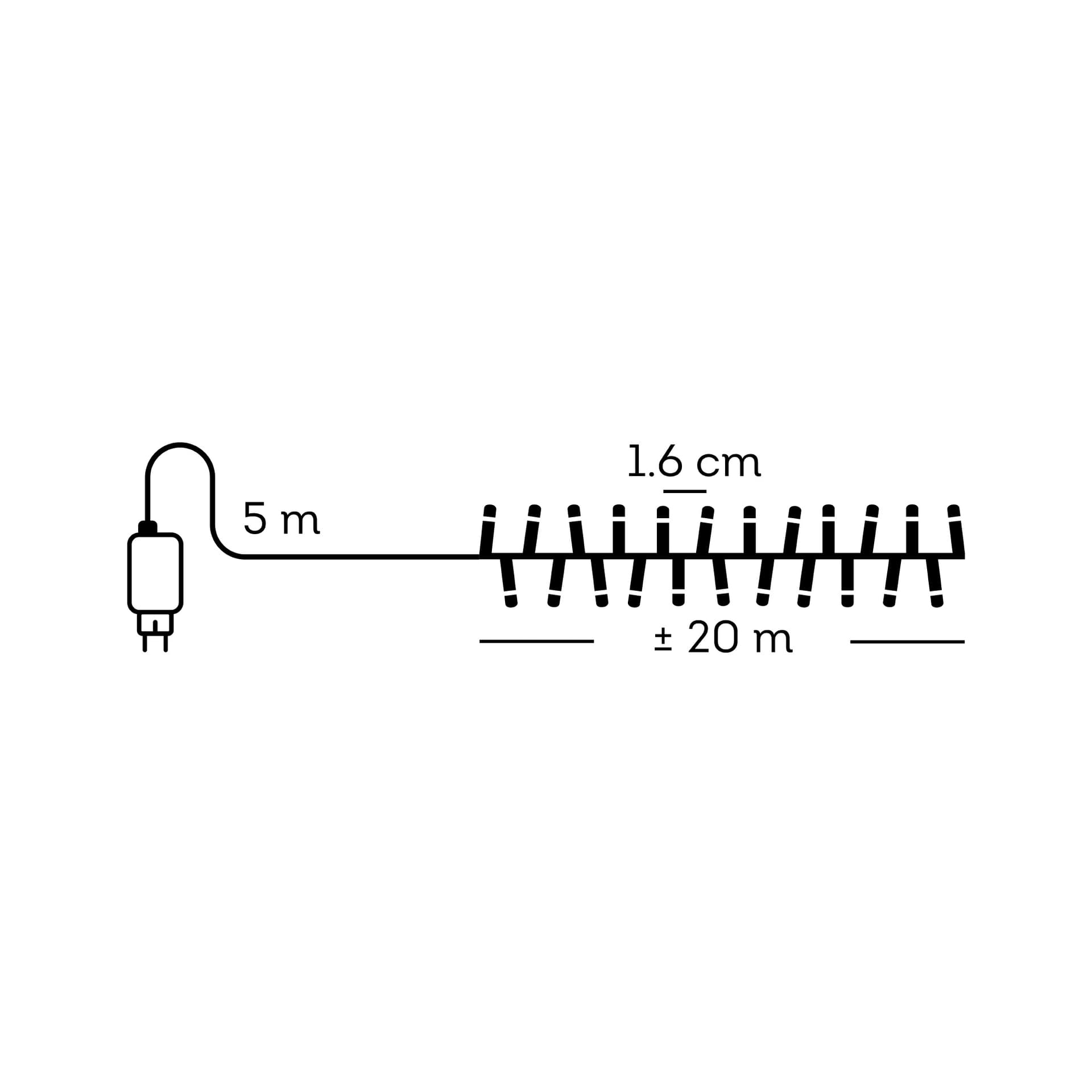 Kerstverlichting LED twinkel effect outdoor 20m 1272 lampjes 3