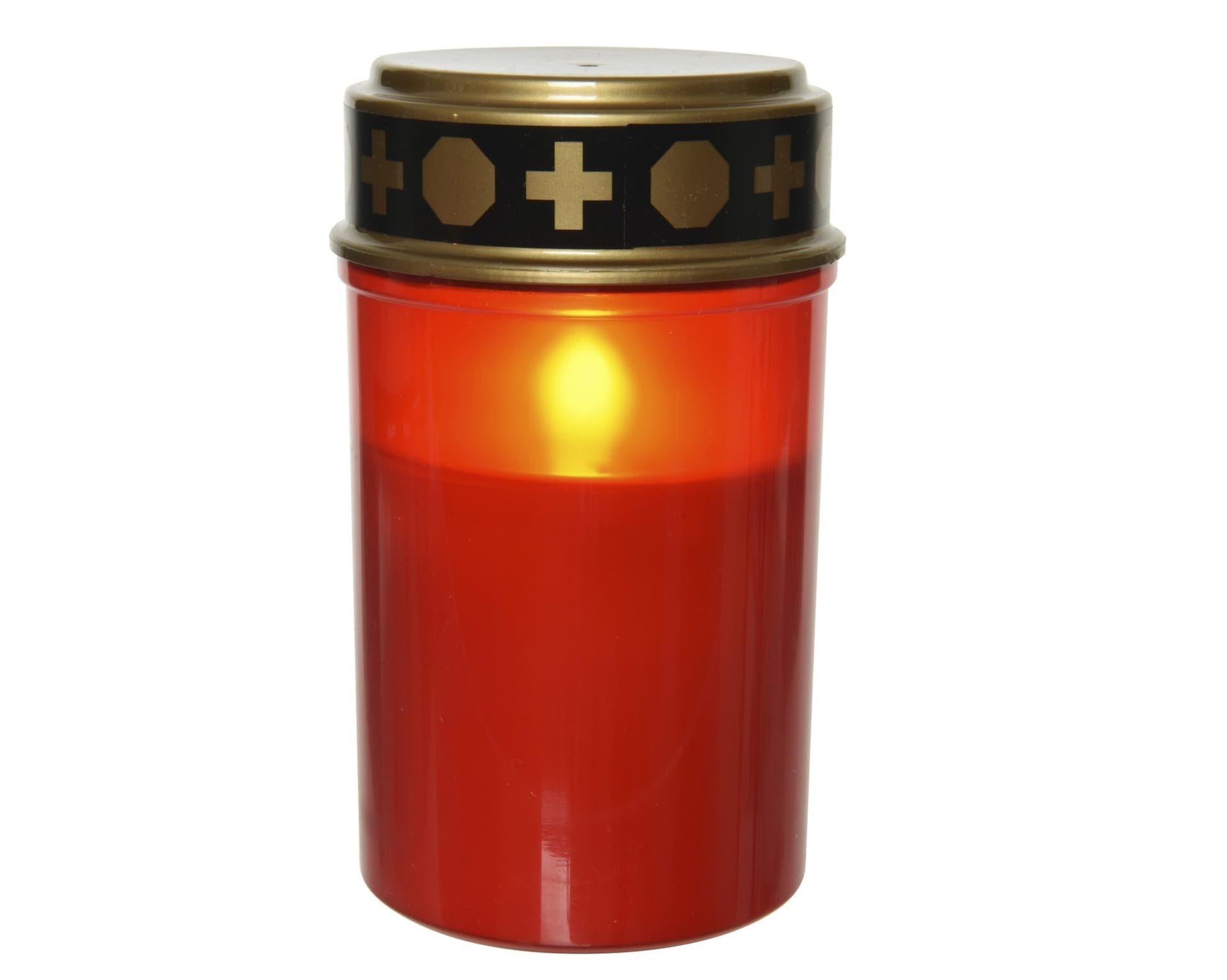 Grafkaars LED kaars plastic outdoor rood 12.5cm