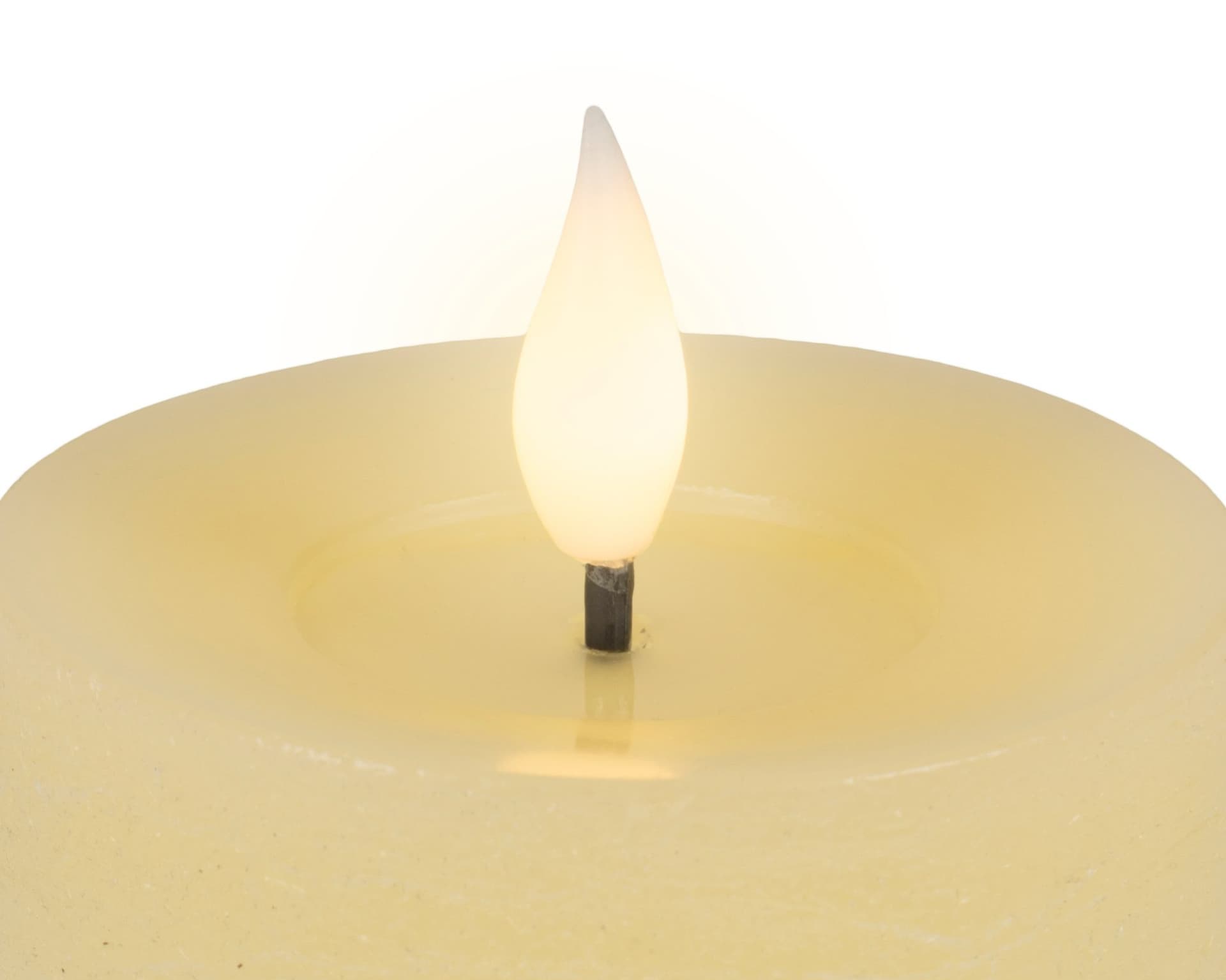 Ledkaars Lumineo fire flame effect creme set à 3 groottes 2