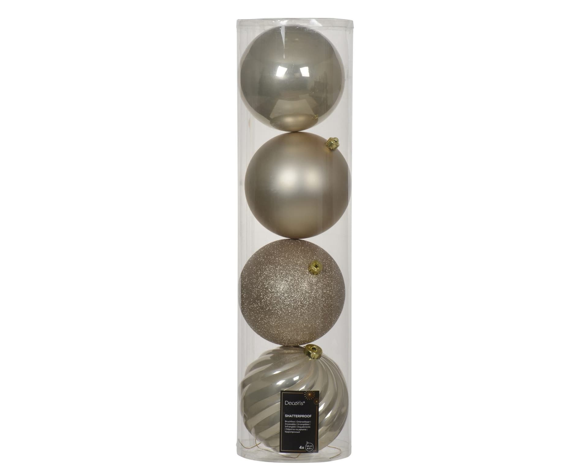 Kerstballenmix Decoris Parelmoer koker à 4 stuks