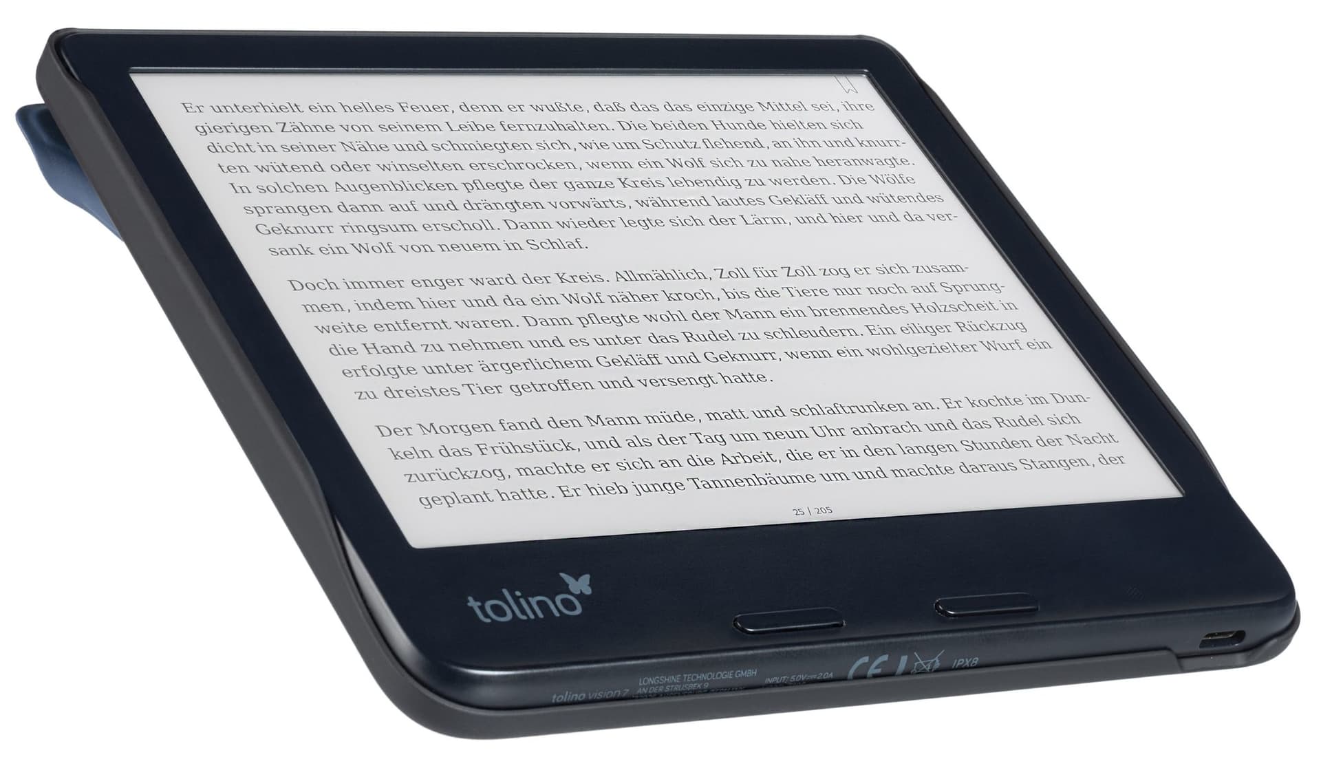 E-reader beschermhoes Tolino Vision 7 Origami blauw 2
