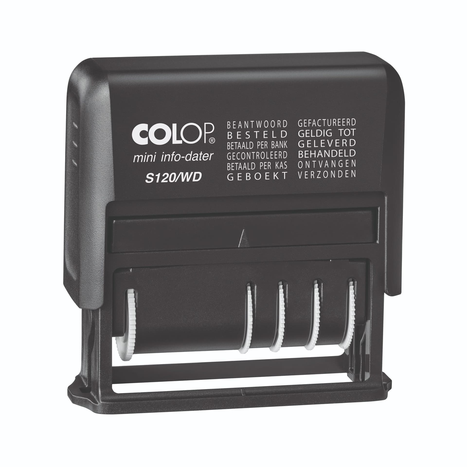 Woord-datumstempel Colop Printer Mini S 120/WD 12 teksten zwart