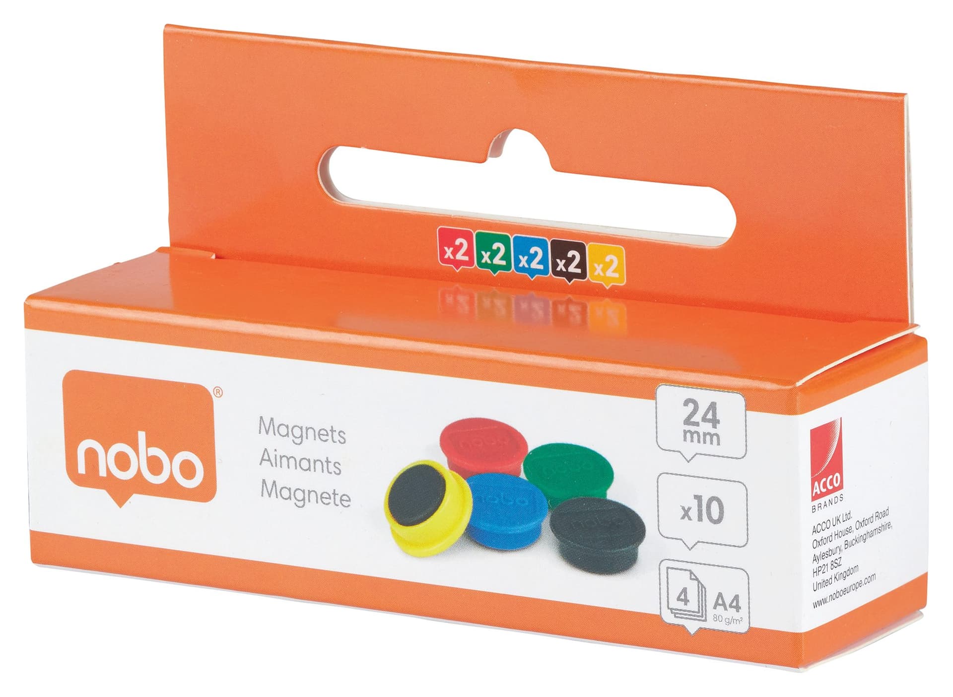 Magneet Nobo 24mm assorti 10 stuks 2