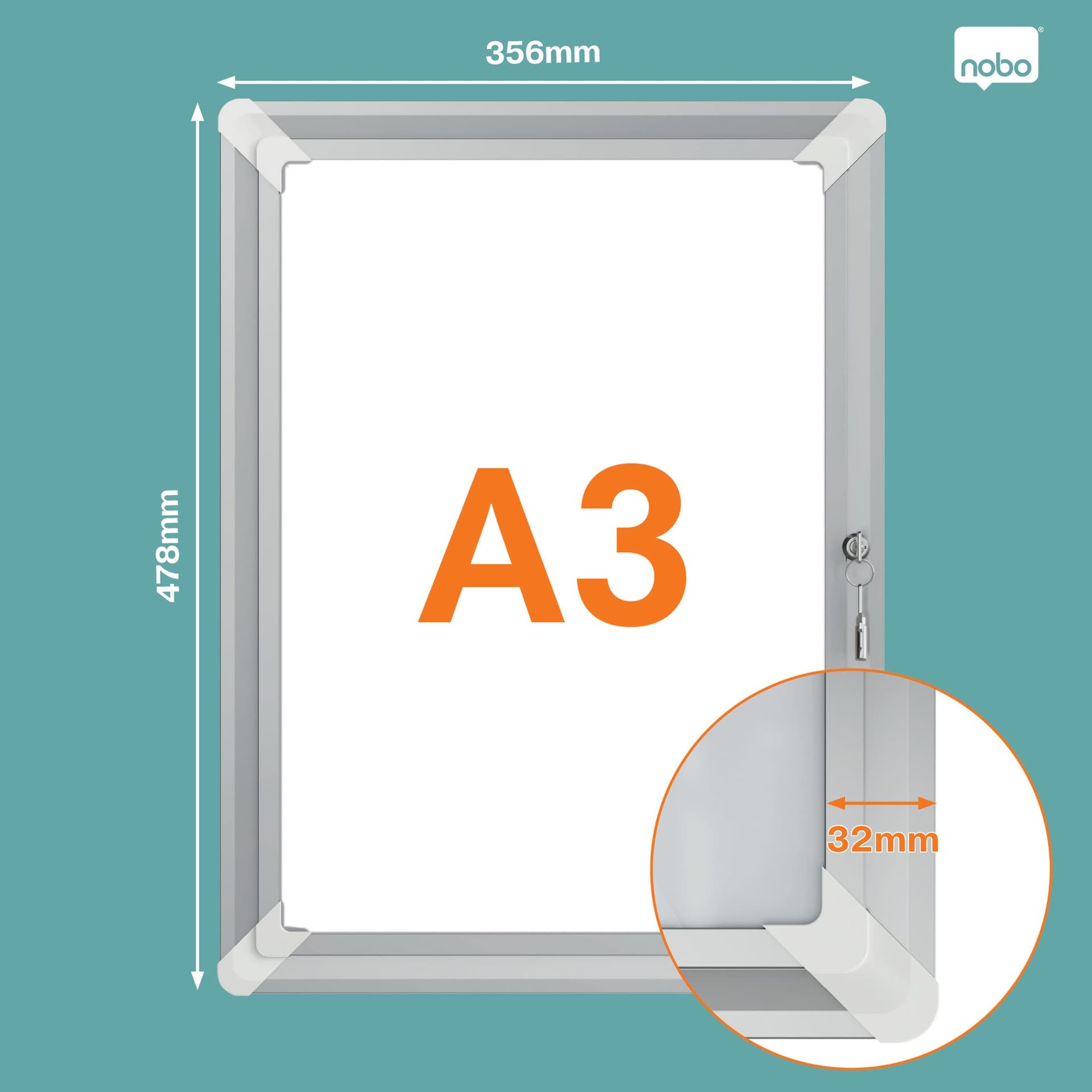 Kliklijst Nobo Premium Plus afsluitbaar A3 2