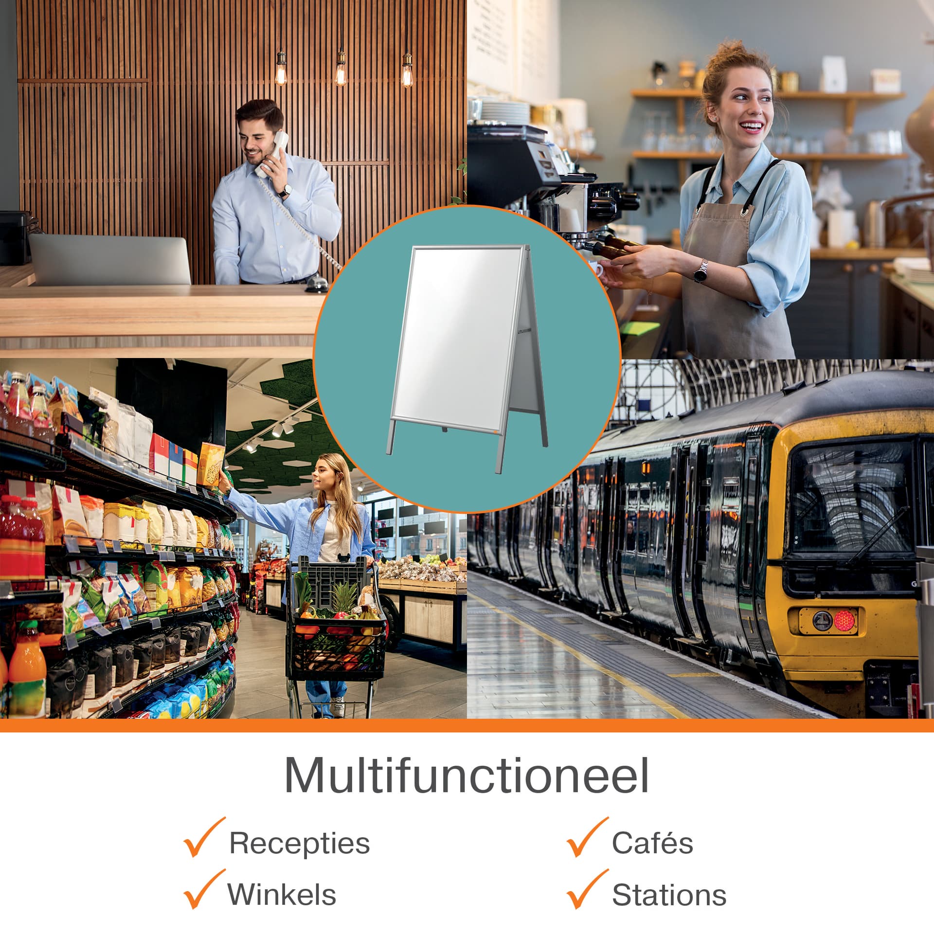 Stoepbord Nobo Essence A1 met verstekhoeken 6