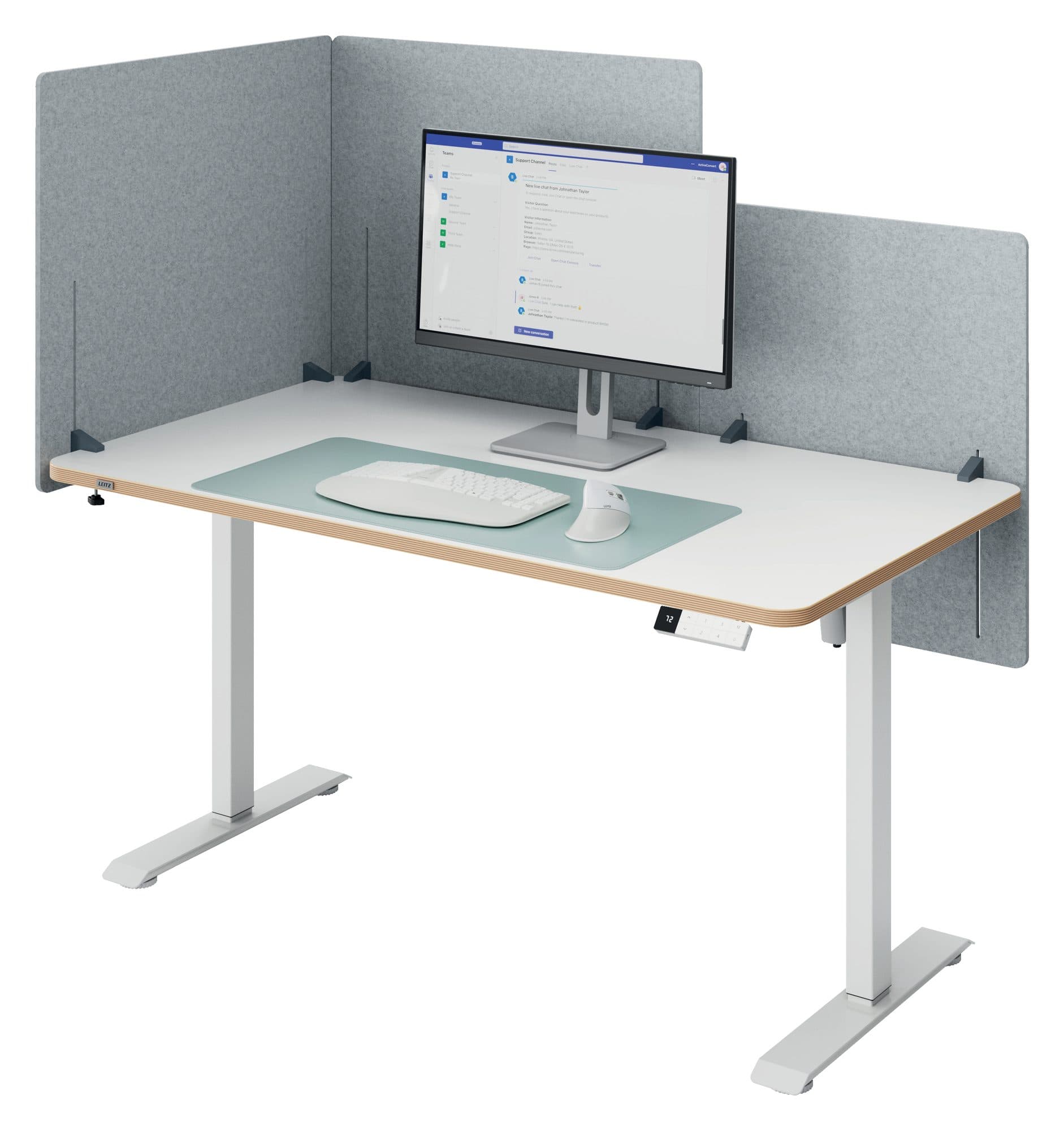 Bureauscherm Leitz in hoogte verstelbaar 70x80cm 2