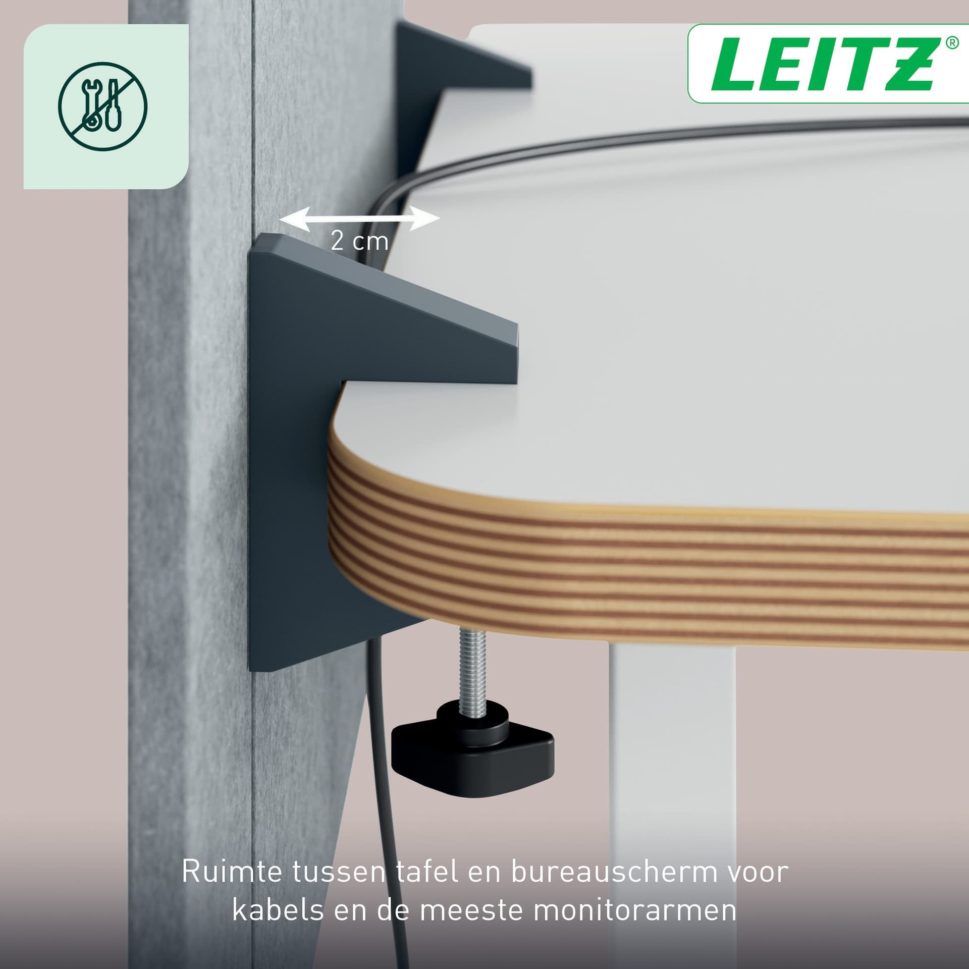 Bureauscherm Leitz in hoogte verstelbaar 70x80cm 9