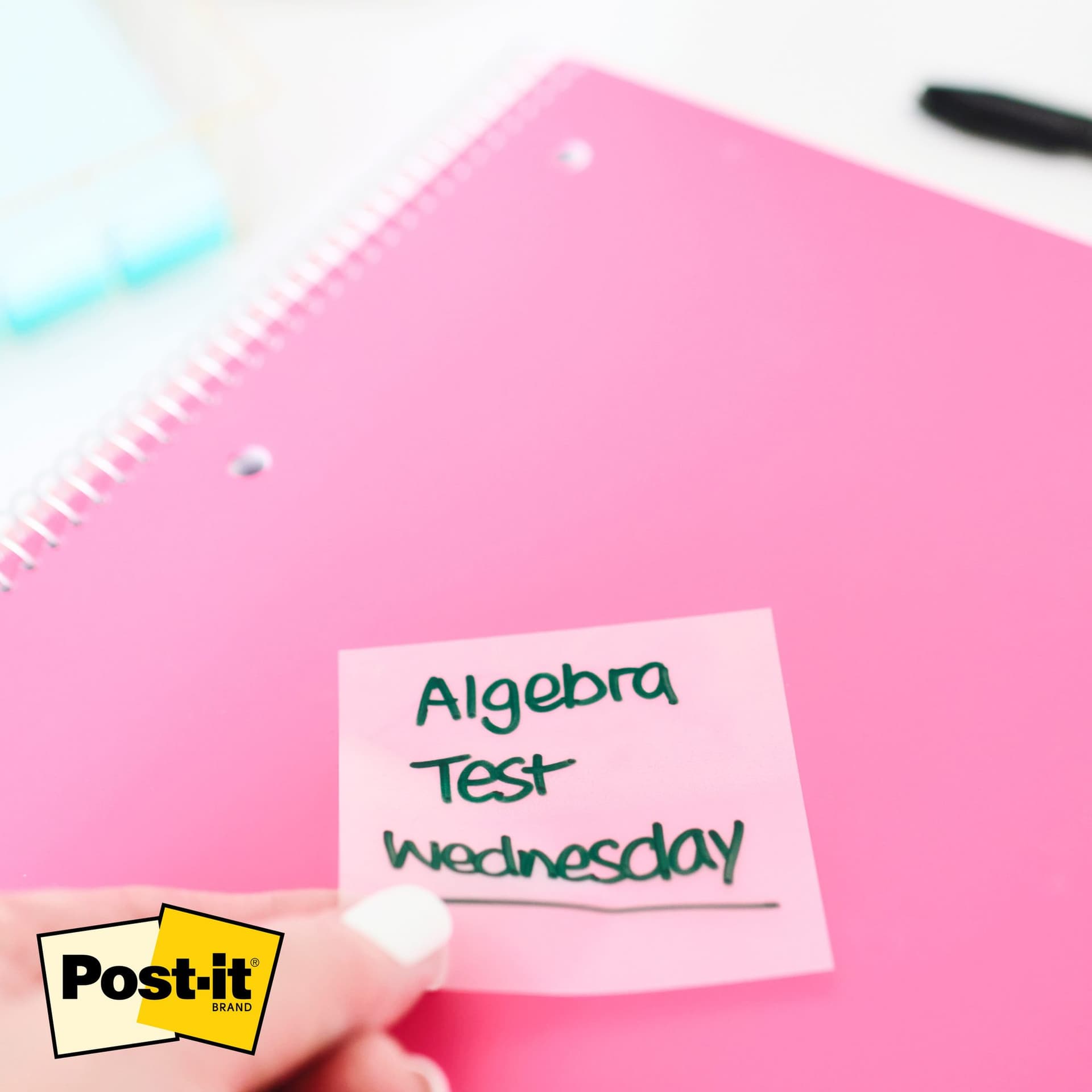 Memoblok Post-it 3M 73x73mm Transparant roze 4