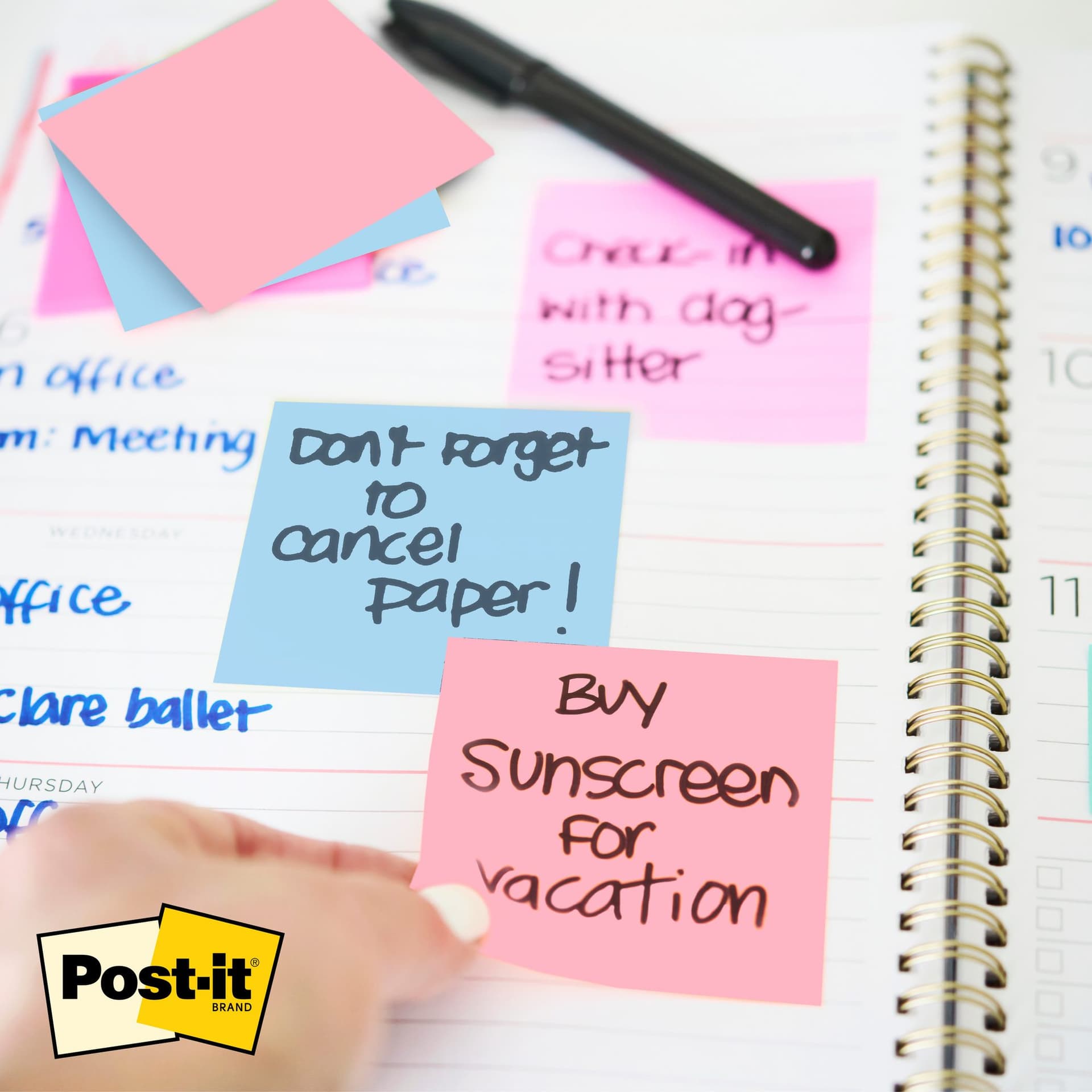 Memoblok Post-it 3M 73x73mm Transparant roze 6