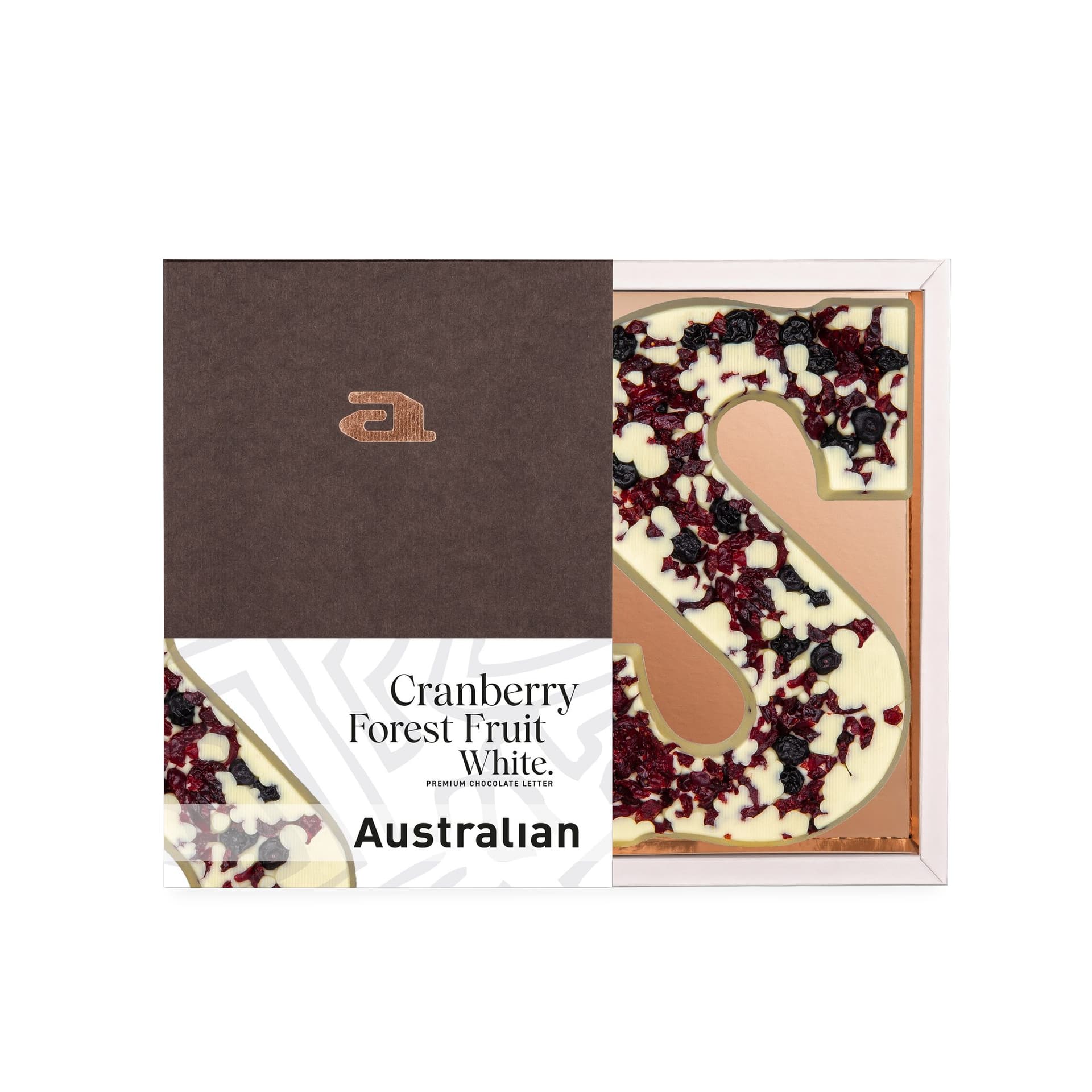 Chocoladeletter Australian wit cranberry forest fruit S