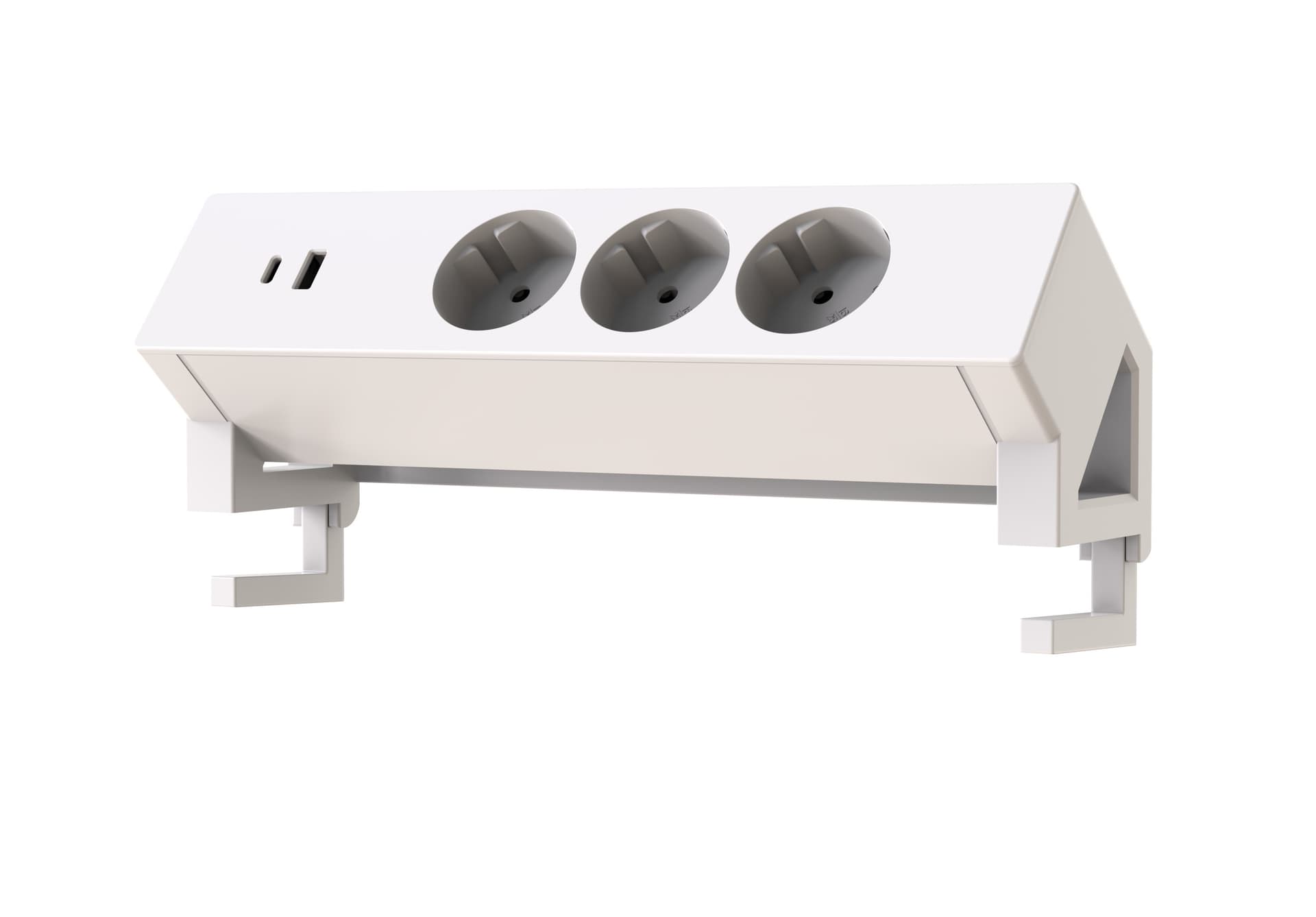 Stekkerdoos Euroseats opbouw 3 voudig USB A+C wit 2