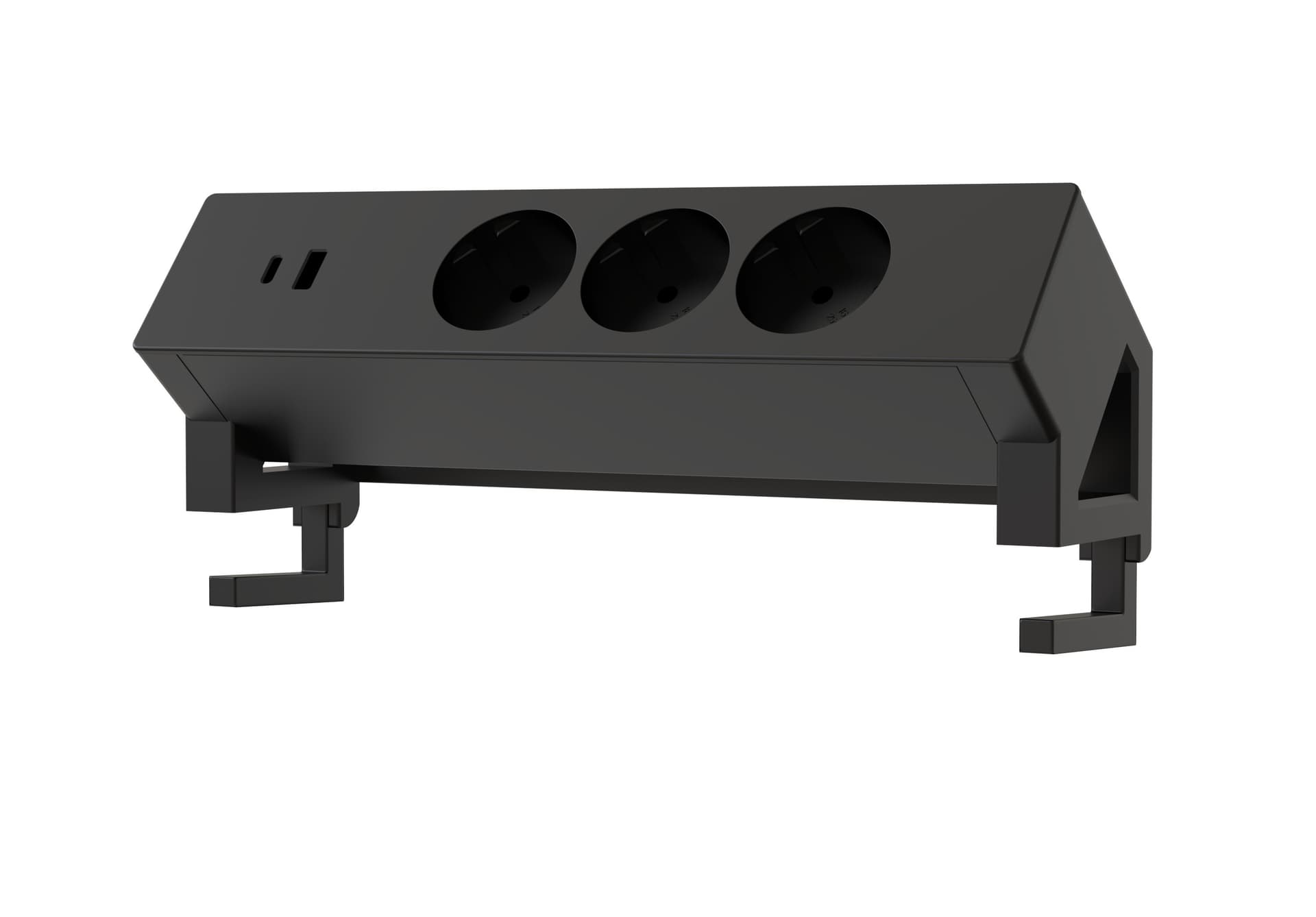 Stekkerdoos Euroseats opbouw 3 voudig USB A+C zwart 2