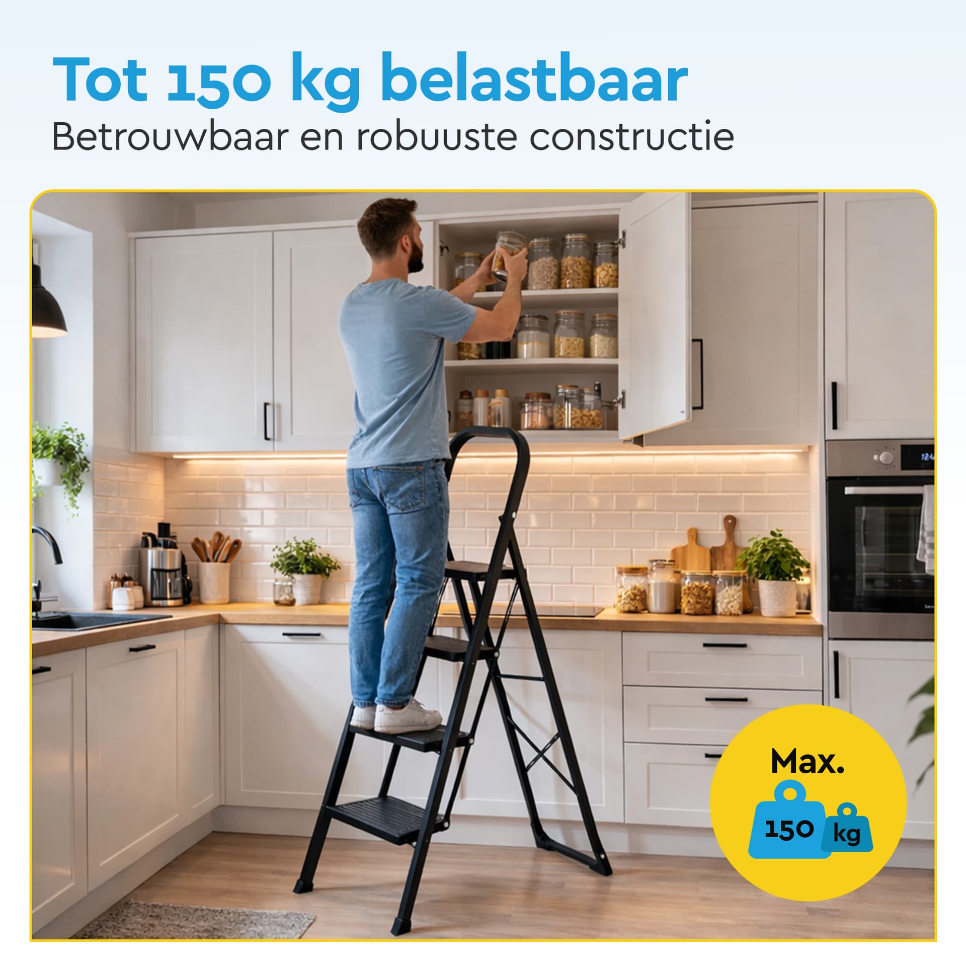 Huishoudtrap BRASQ 4 treden SLM400 zwart 10