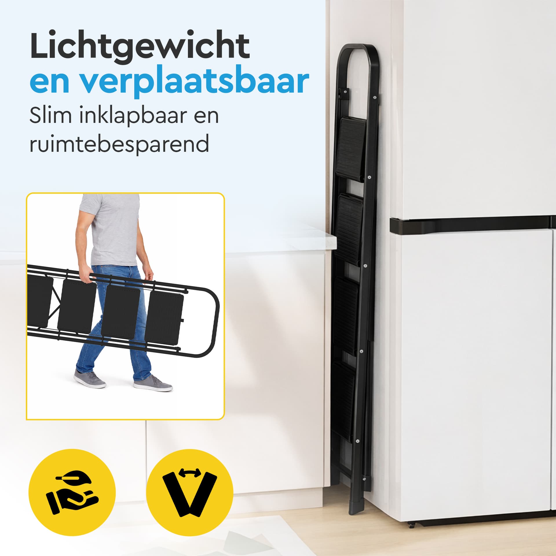 Huishoudtrap BRASQ 4 treden SLM400 zwart 9