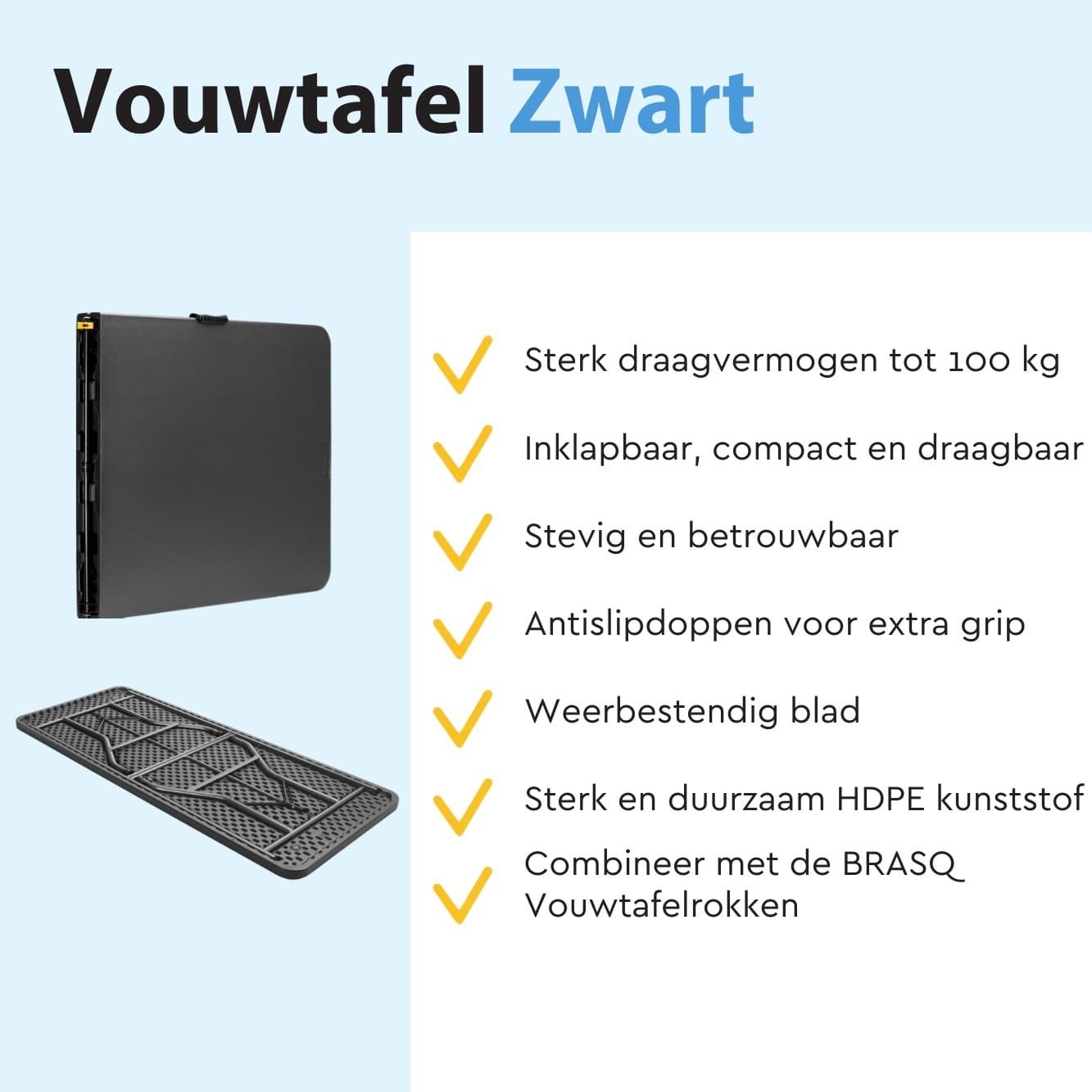 Vouwtafel BRASQ 180x70x74cm FT180 zwart 7