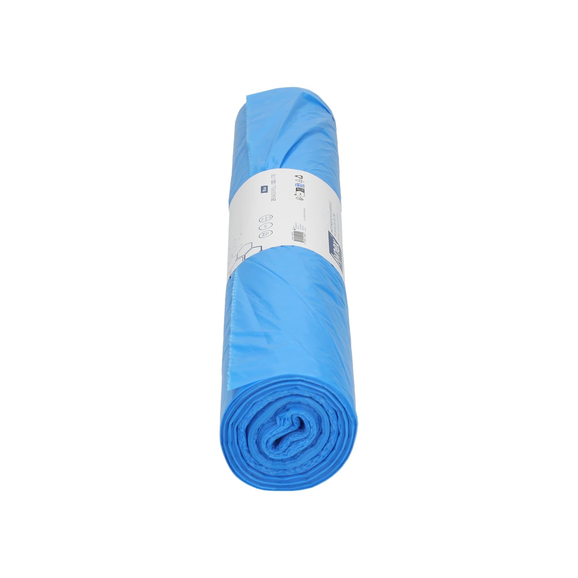 Afvalzak Hynex 70x110cm HDPE recycled T25 120L blauw rol à 25 stuks 3