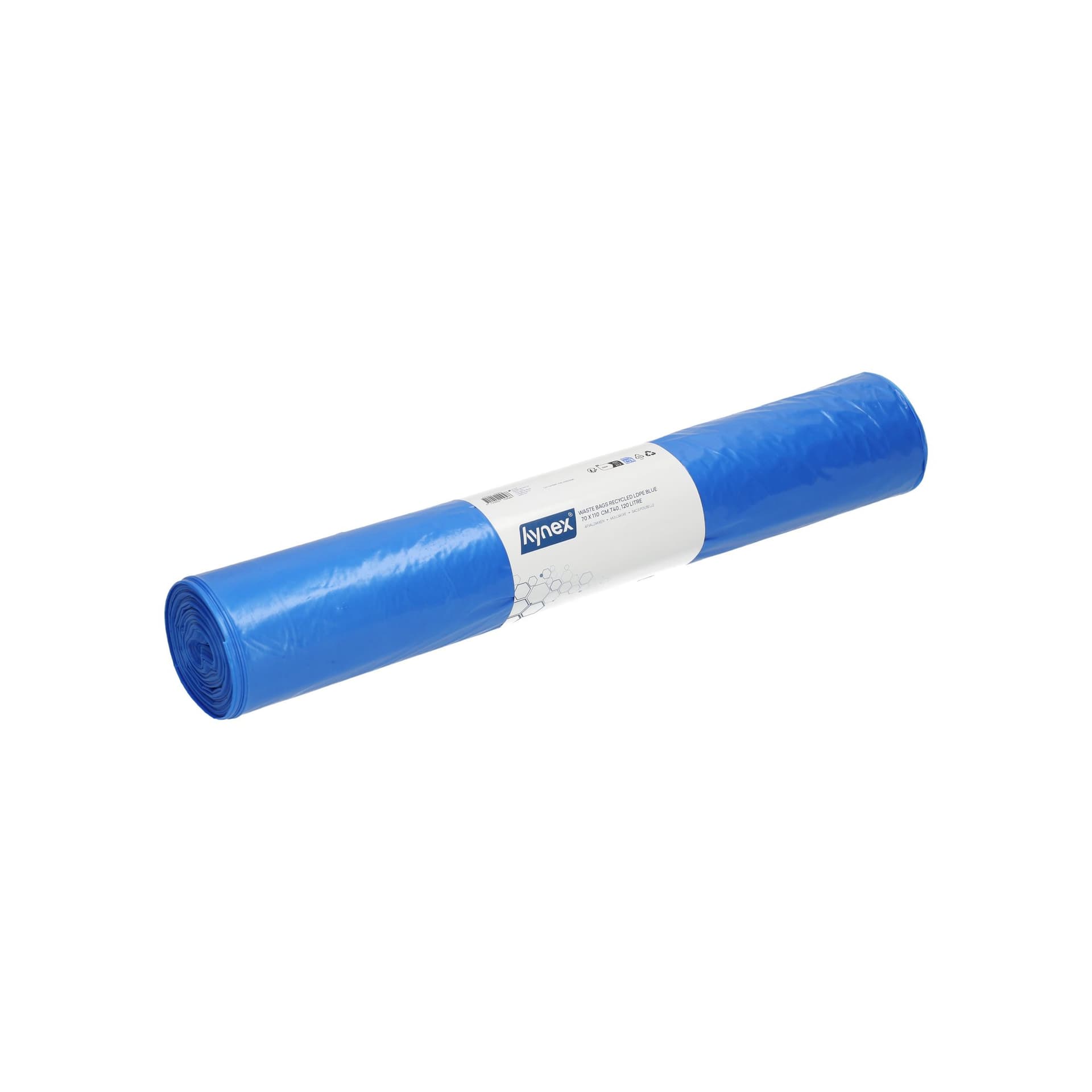 Afvalzak Hynex 70x110cm LDPE recycled T40 120L blauw rol à 20 stuks 2