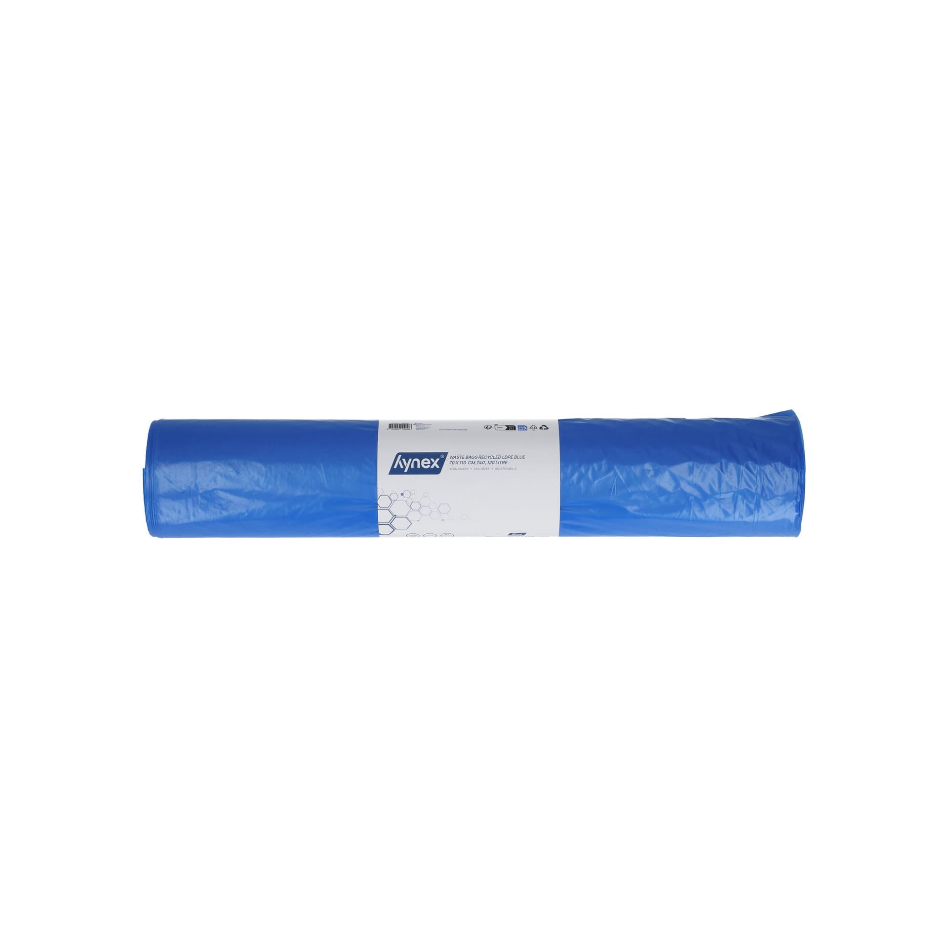 Afvalzak Hynex 70x110cm LDPE recycled T40 120L blauw rol à 20 stuks 4
