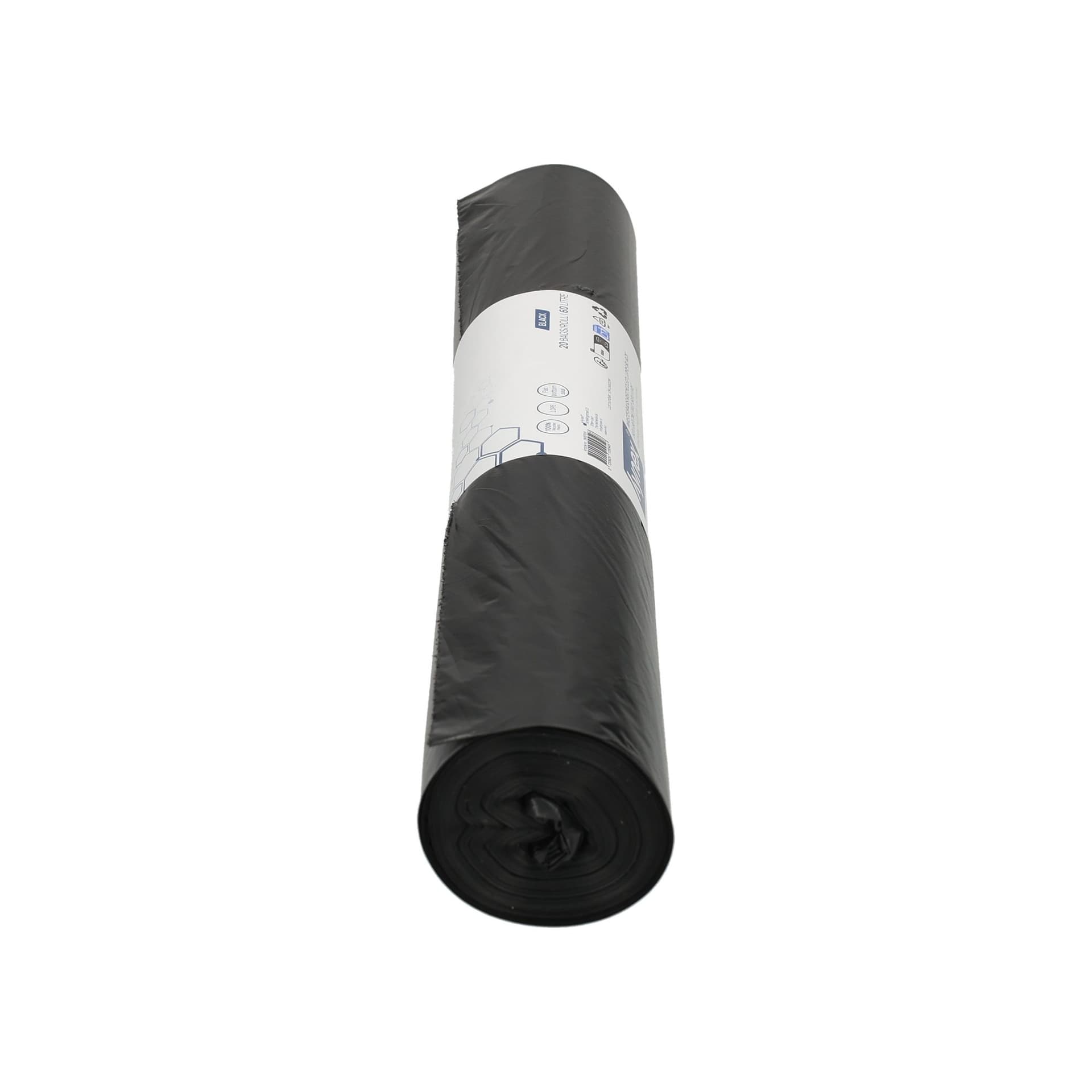 Afvalzak Hynex 60x80cm LDPE recycled T40 60L zwart rol à 20 stuks 3