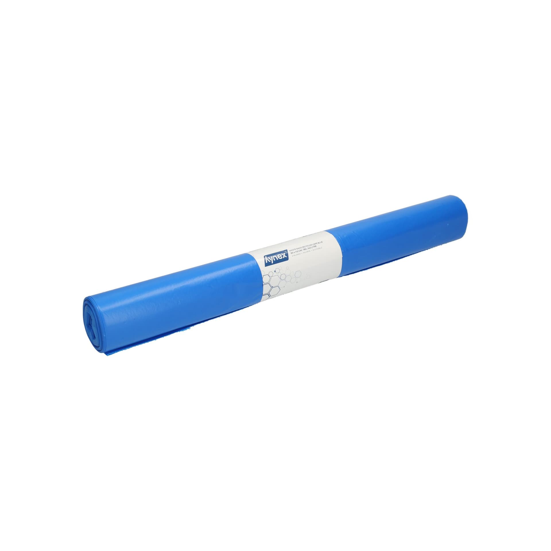 Afvalzak Hynex 90x110cm LDPE recycled T80 140L blauw rol à 10 stuks 2