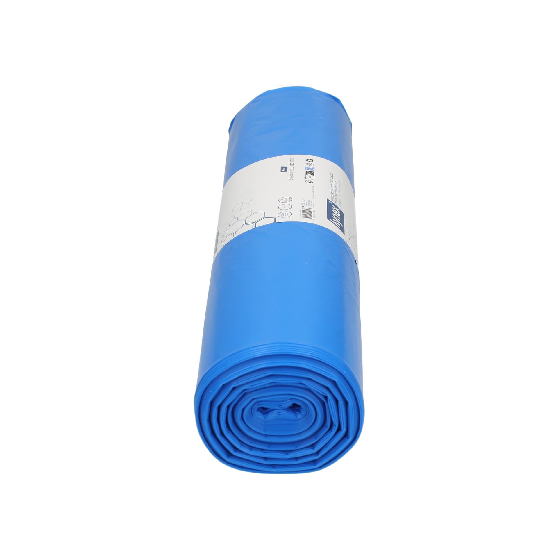 Afvalzak Hynex 70x110cm LDPE recycled T100 120L blauw rol à 20 stuks 3