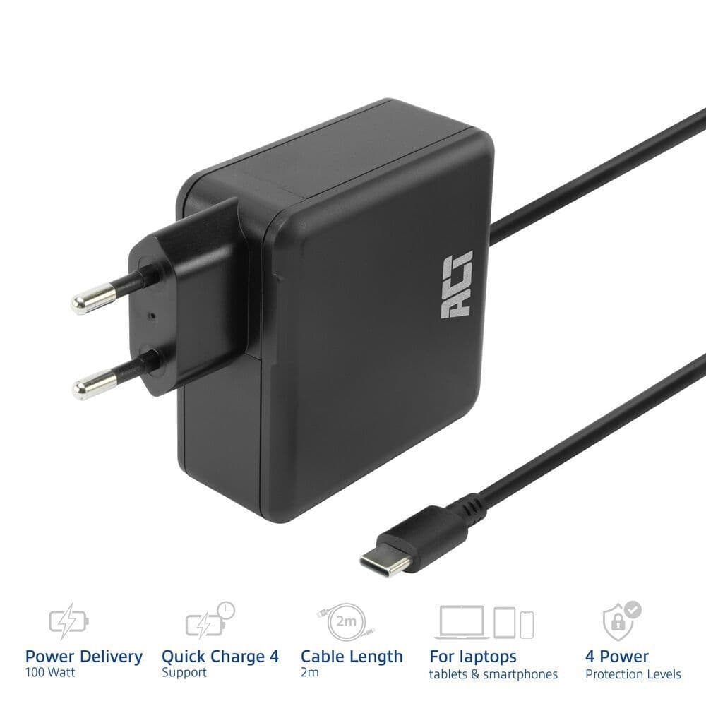 Laptoplader ACT USB-C 100W PD 2 meter 3