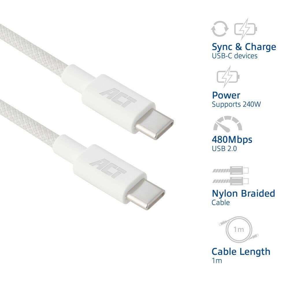 Kabel ACT 2.0 USB-C 240W 1 meter wit 3