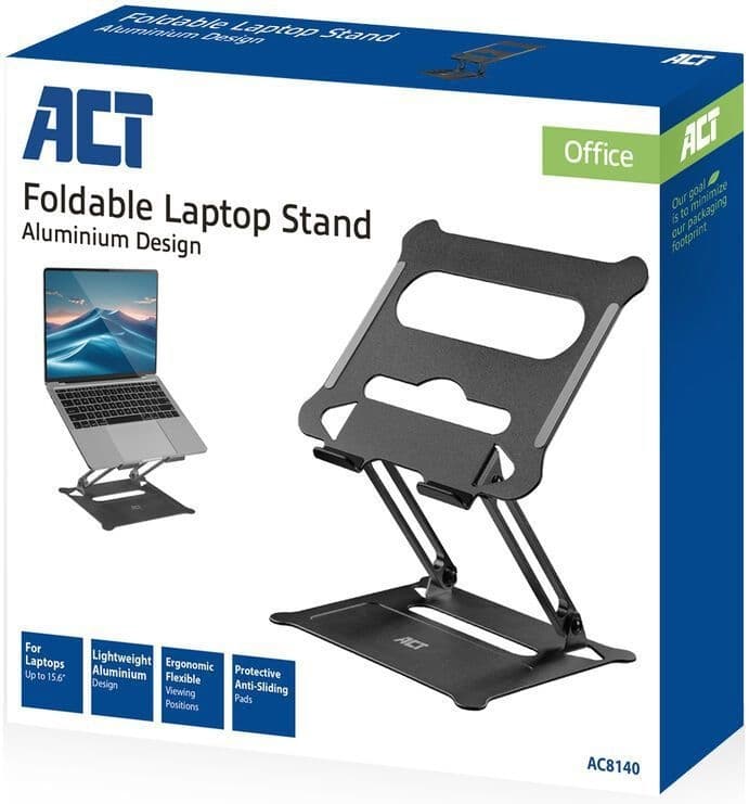 Laptopstandaard ACT inklapbaar traploos hoogte verstelbaar aluminium 2