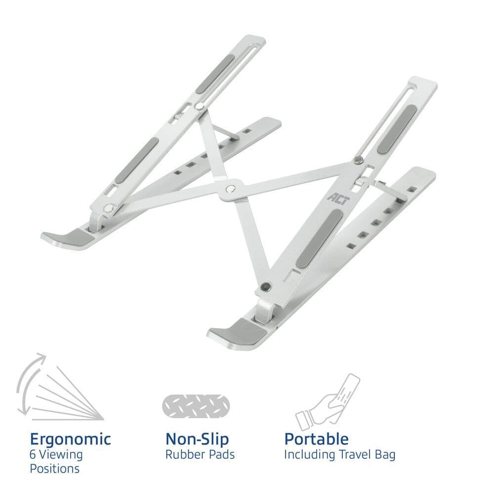 Laptopstandaard ACT inklapbaar 6 standen aluminium 3