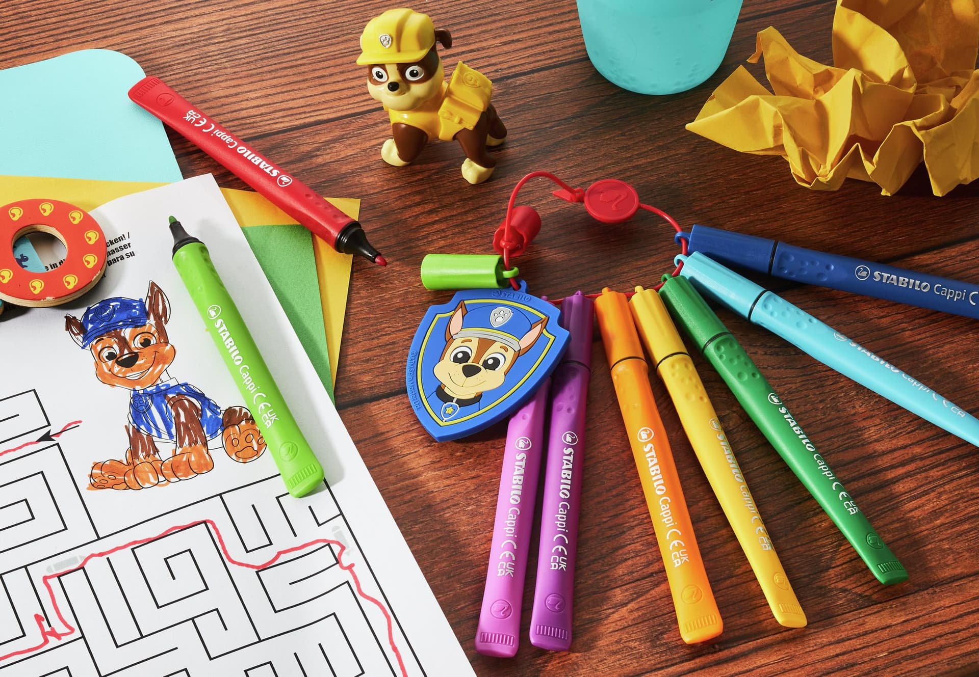Viltstift STABILO Cappi + badge PAW Patrol 12st 2