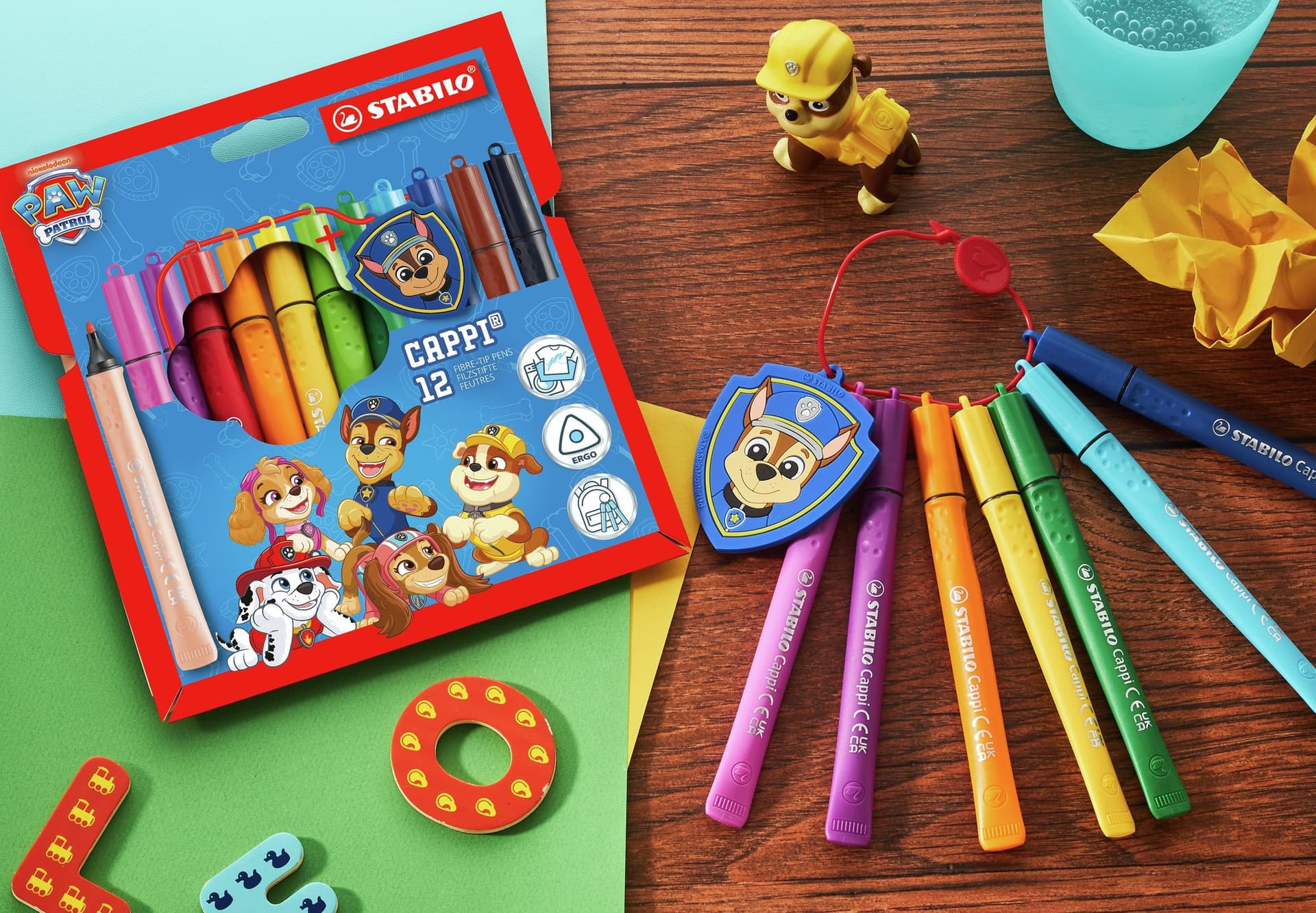 Viltstift STABILO Cappi + badge PAW Patrol 12st 3