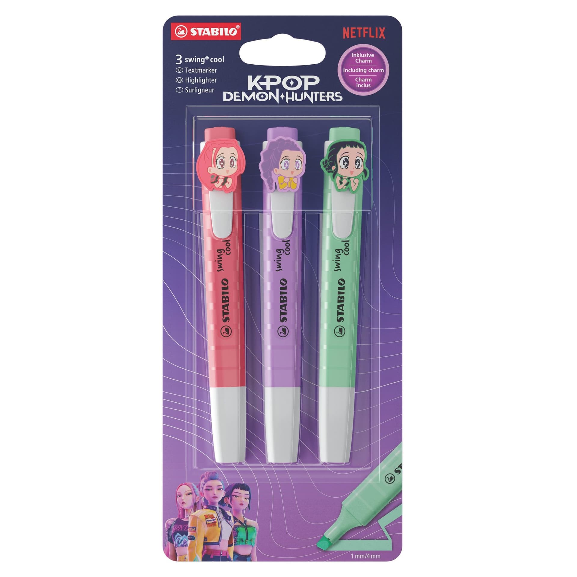 Markeerstift STABILO Swing cool K-Pop Demon Hunters BL V1 3st