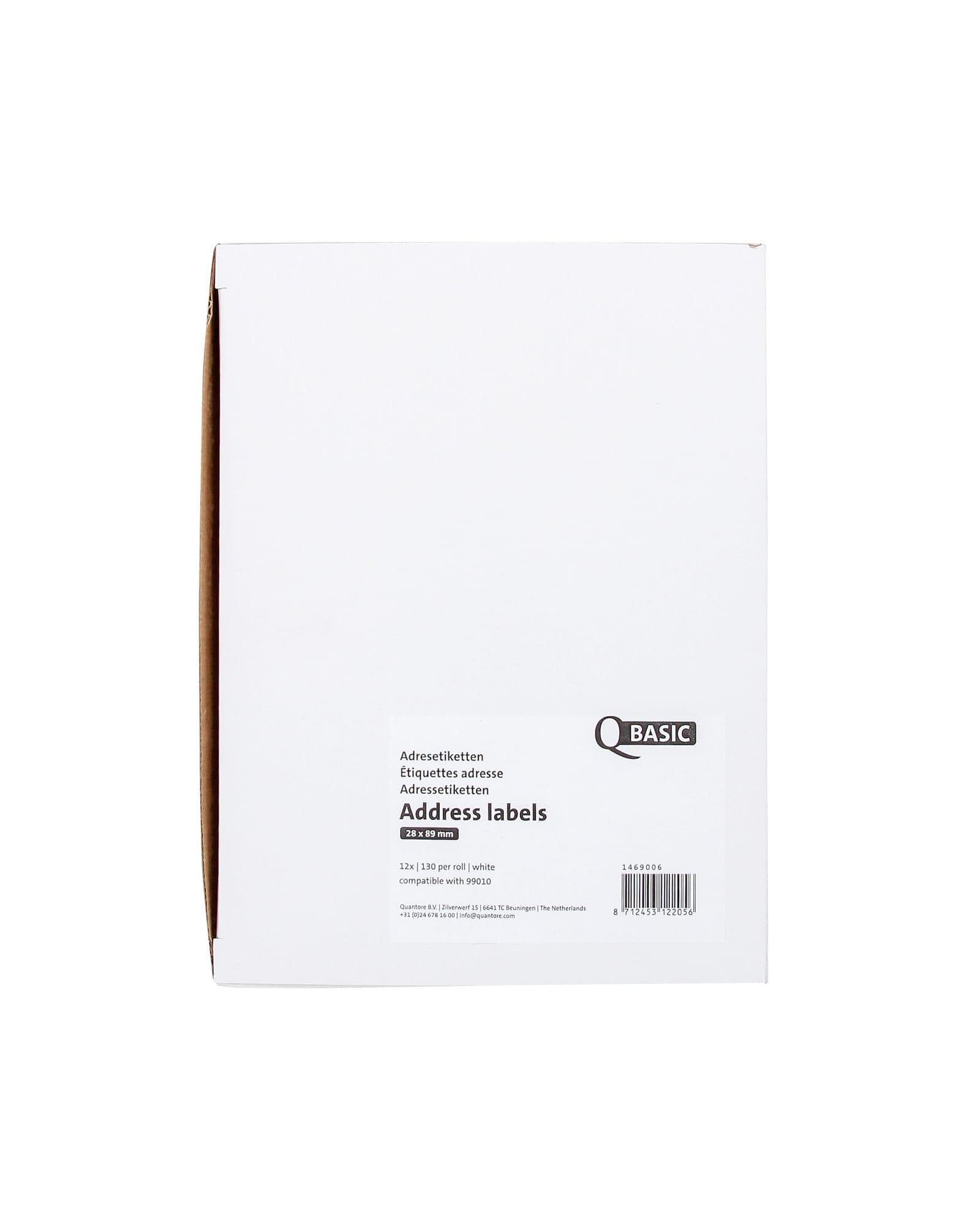 Labeletiket Qbasic 99010 28x89mm adres wit 12 rollen 2