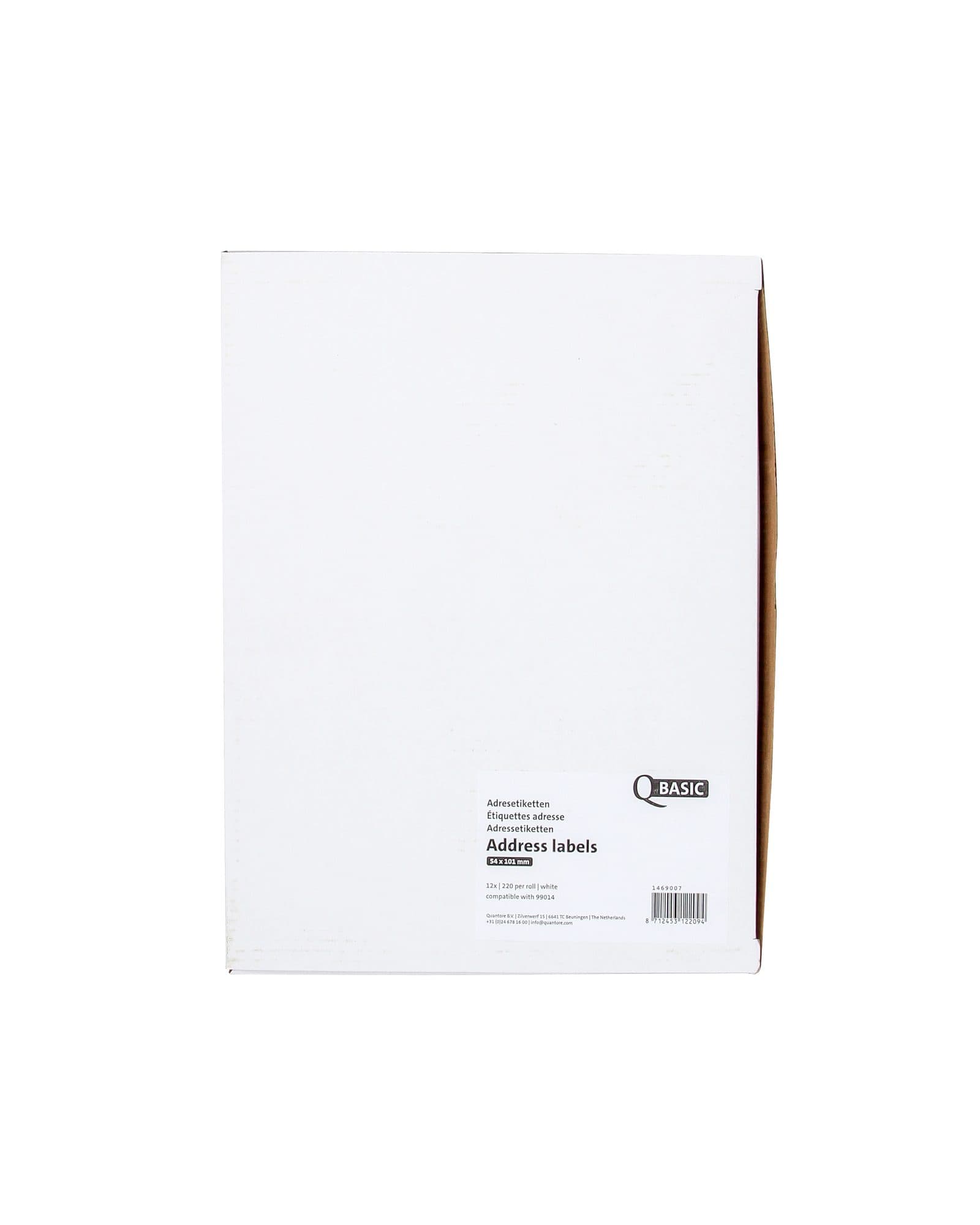 Labeletiket Qbasic 99014 54x101mm adres wit 12 rollen 2